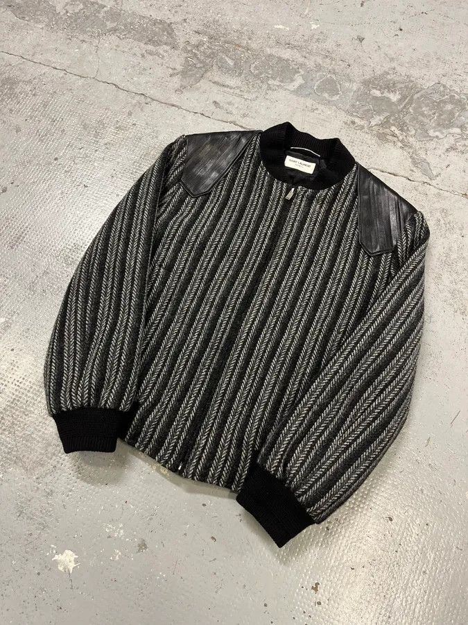 Saint Laurent Paris Saint Laurent Grey Wool Teddy Bomber Jacket Size US S / EU 44-46 / 1 - 2 Thumbnail