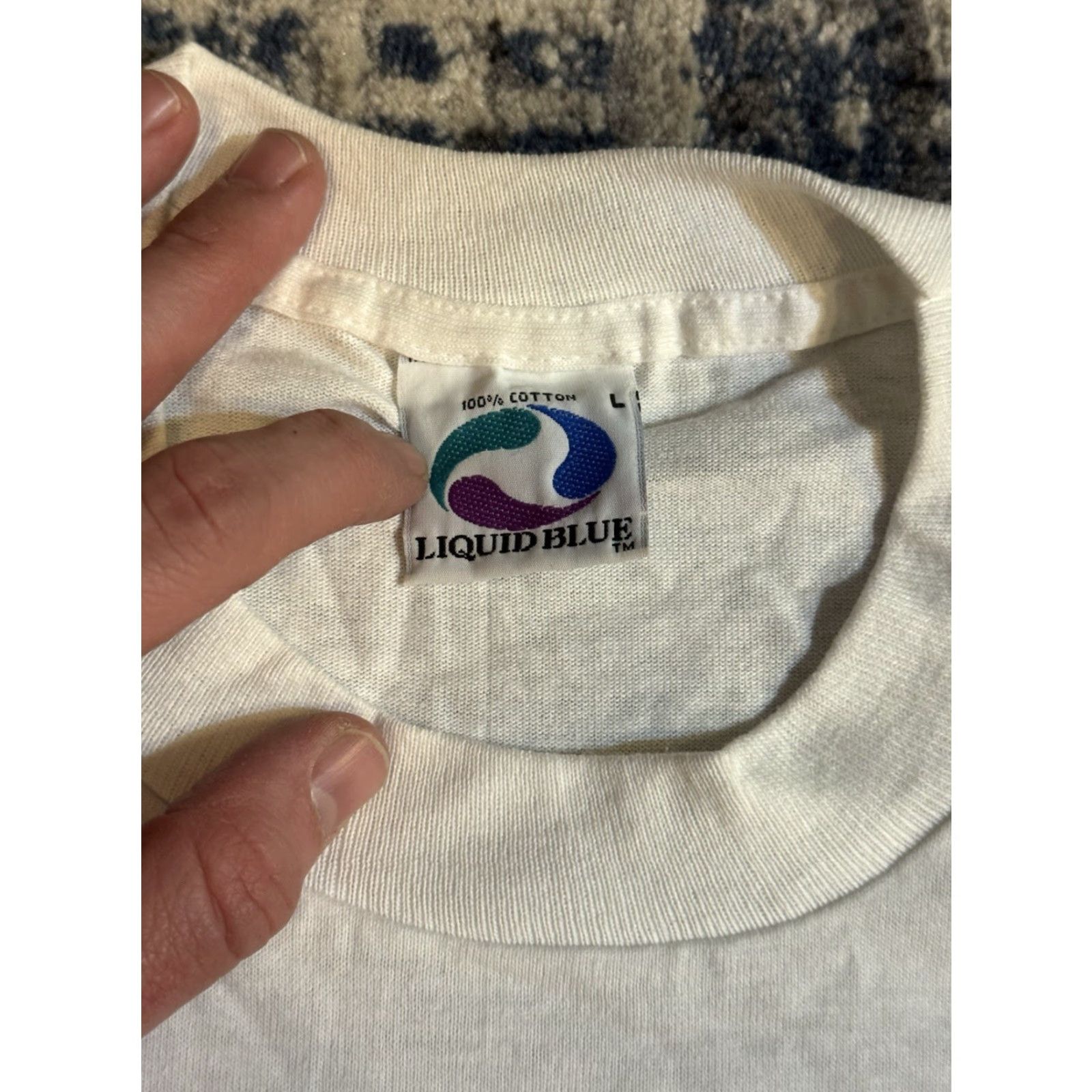 Liquid Blue VINTAGE Grateful Dead Steal Your Face T Shirt XL Liquid Blue Mens 90s Rock Band Graphic Print Short Sleeve Crew Neck Blue Shirt Size US XL / EU 56 / 4 - 4 Thumbnail