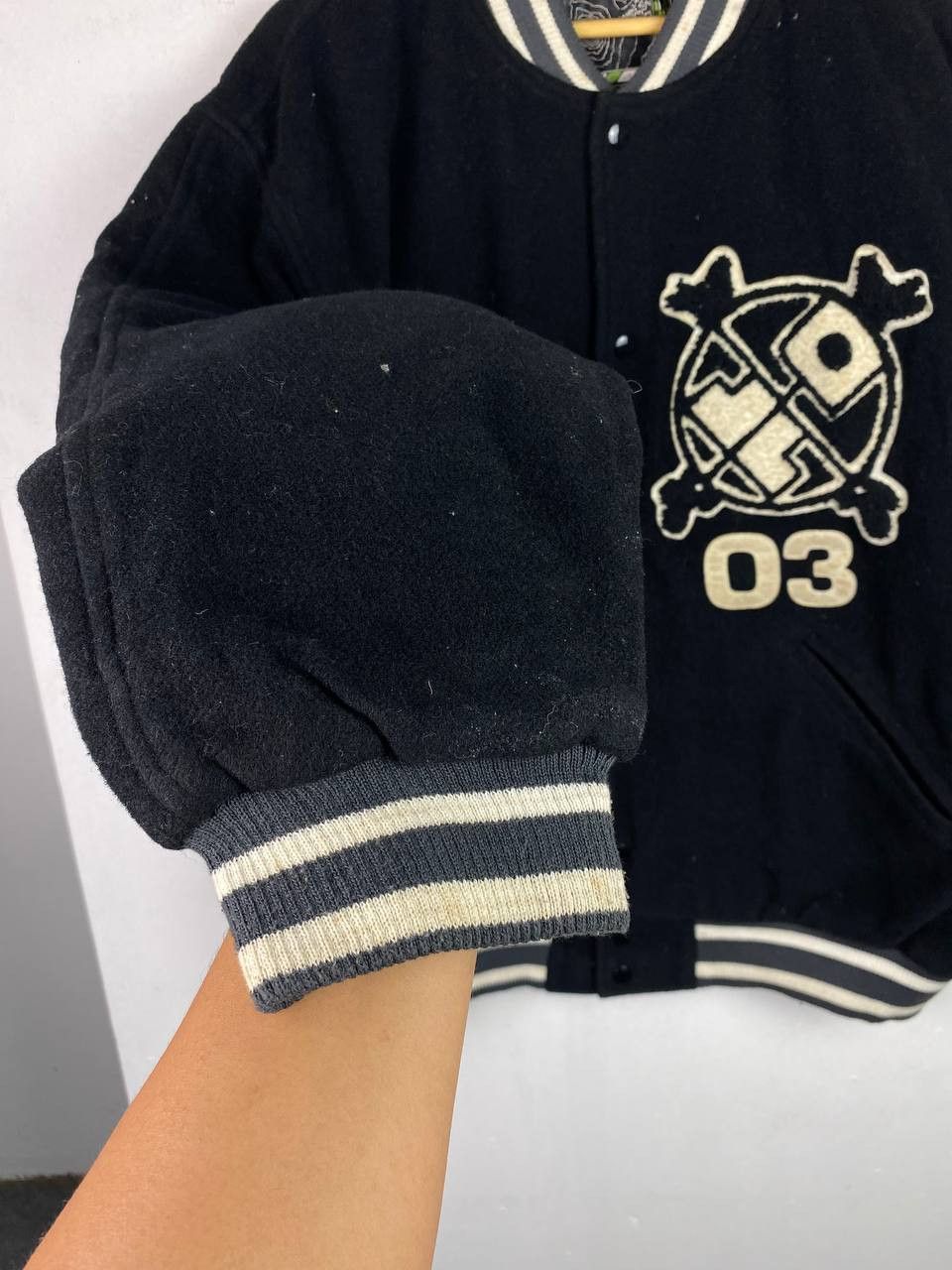 Japanese Brand noodles orientalize wool varsity jacket quilted lining Size US XL / EU 56 / 4 - 4 Thumbnail
