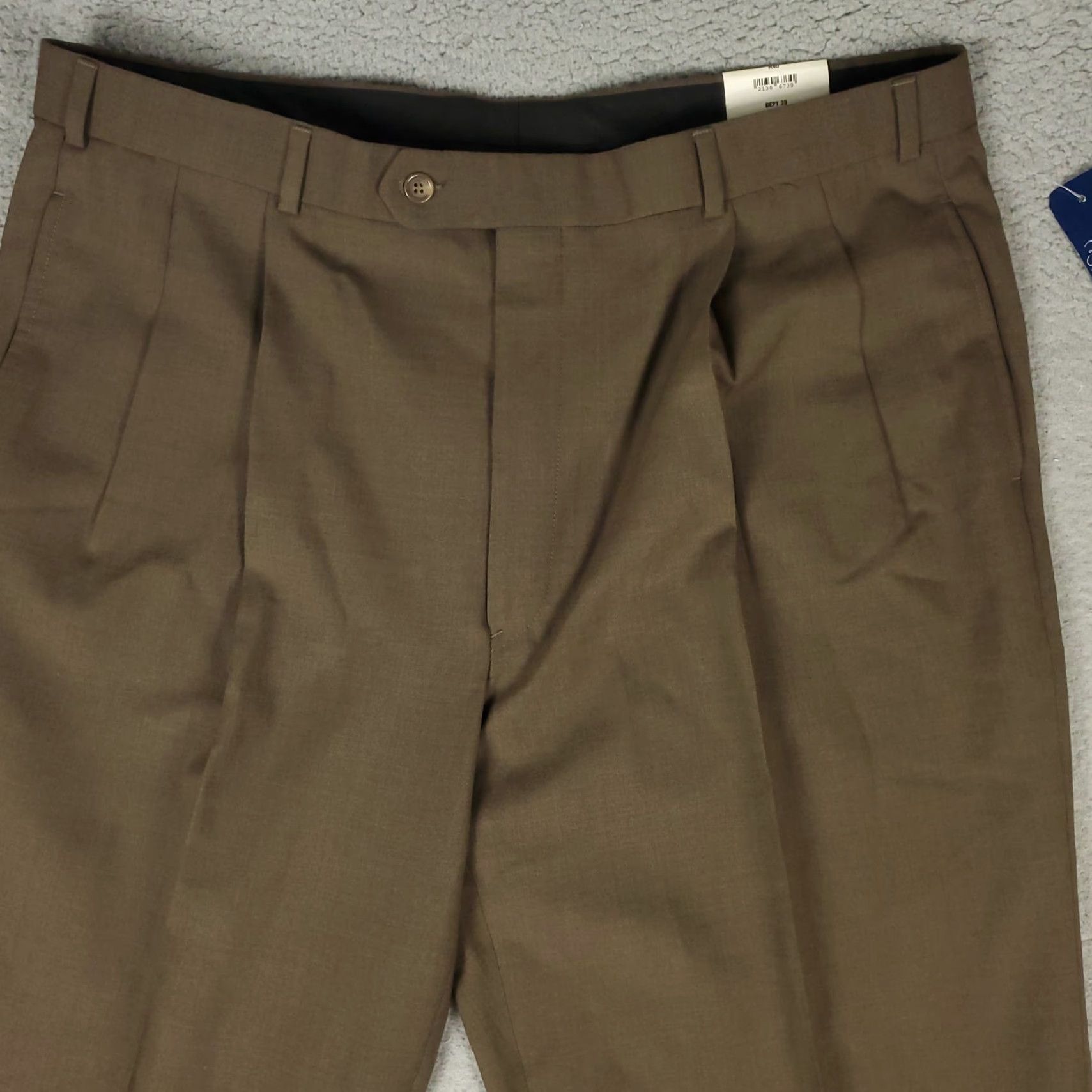 Brooks Brothers Brooks Brothers Pants Mens 40x36 Brown Dress Wool Unhemmed Pleated Regular Fit Size US 40 / EU 56 - 2 Thumbnail