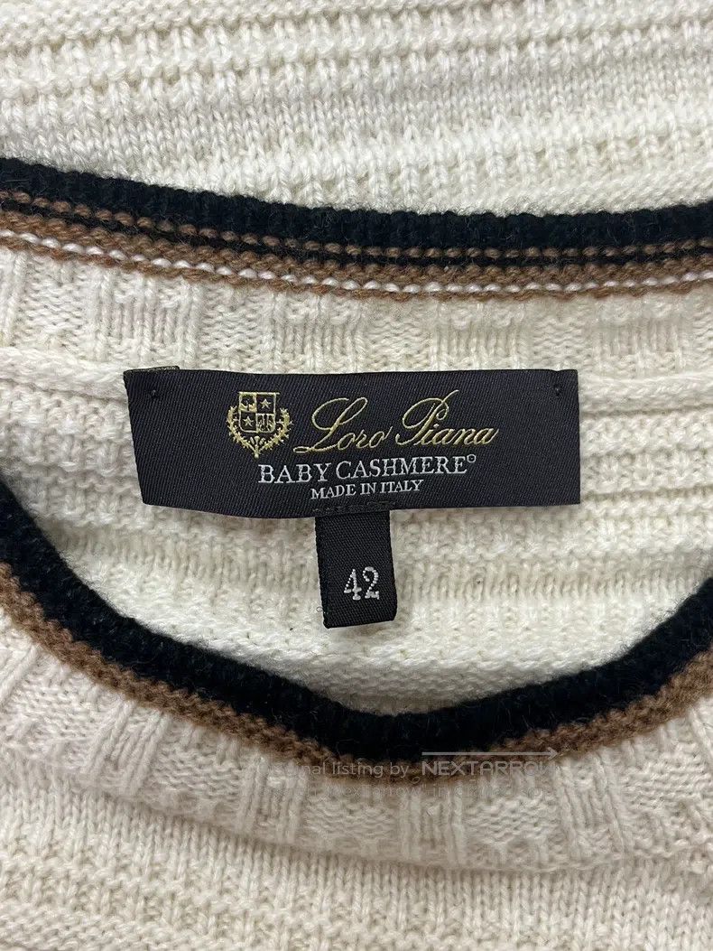 Loro Piana LORO PIANA White Color Blocked Knit Short Sleeve Size S / US 4 / IT 40 - 3 Thumbnail
