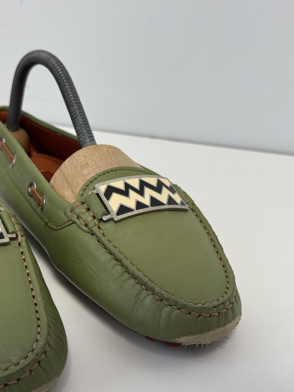 Missoni Missoni Women’s Leather Driving Loafers Green Zigzag 38 EU Size US 8 / IT 38 - 8 Thumbnail