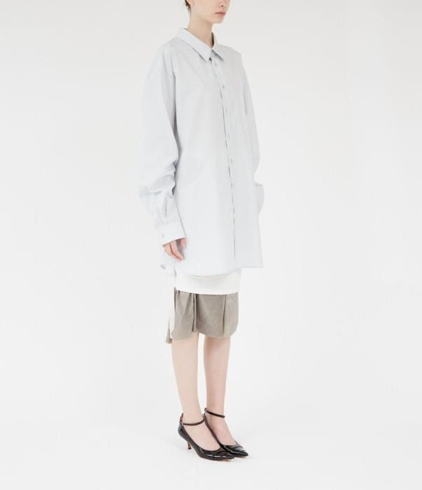 Maison Margiela o1bcso1str0526 Long Poplin Shirt in Light Blue Size XS / US 0-2 / IT 36-38 - 2 Thumbnail