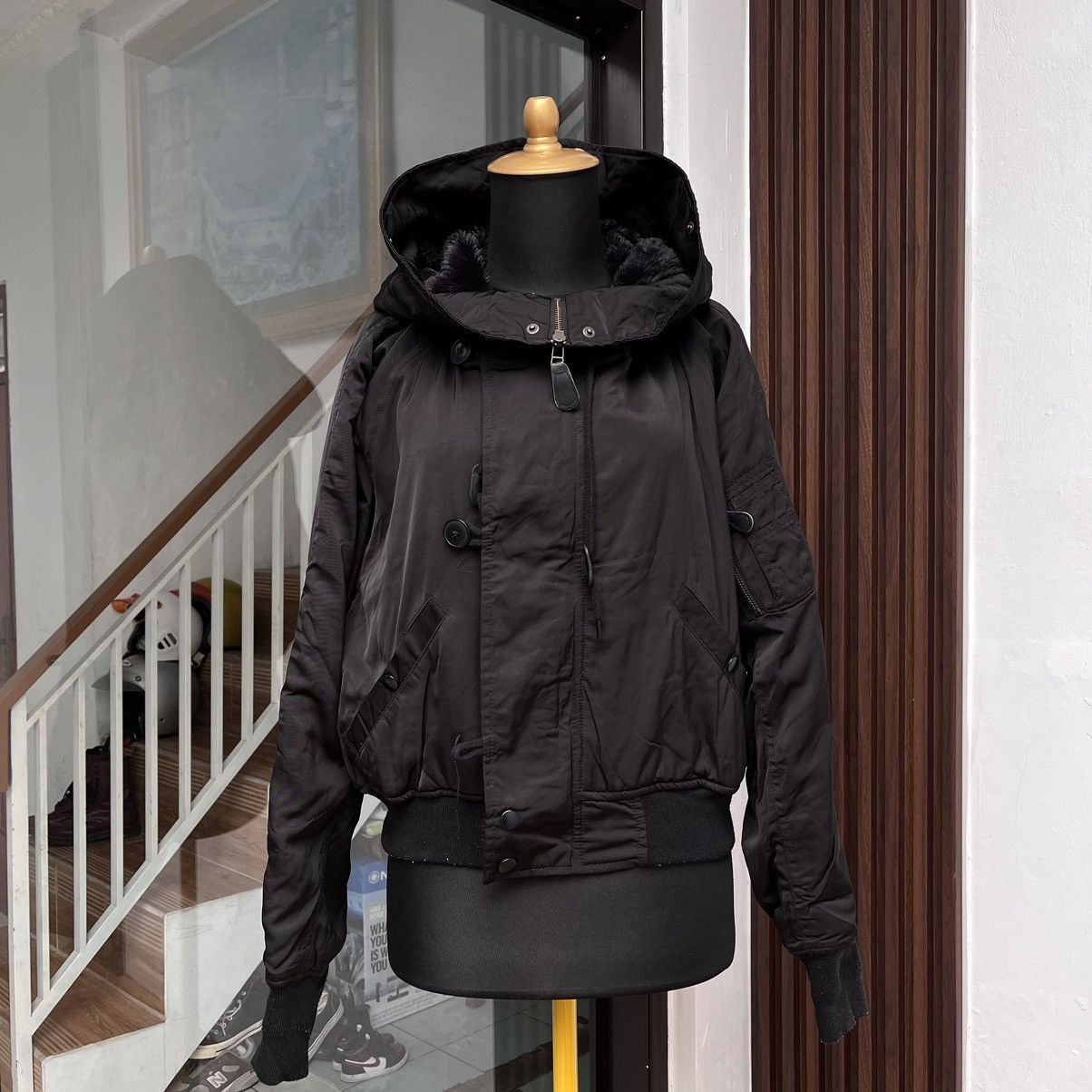 Japanese Brand Y2K Bomber Jacket Hooded by AZUL Size M / US 6-8 / IT 42-44 - 2 Thumbnail