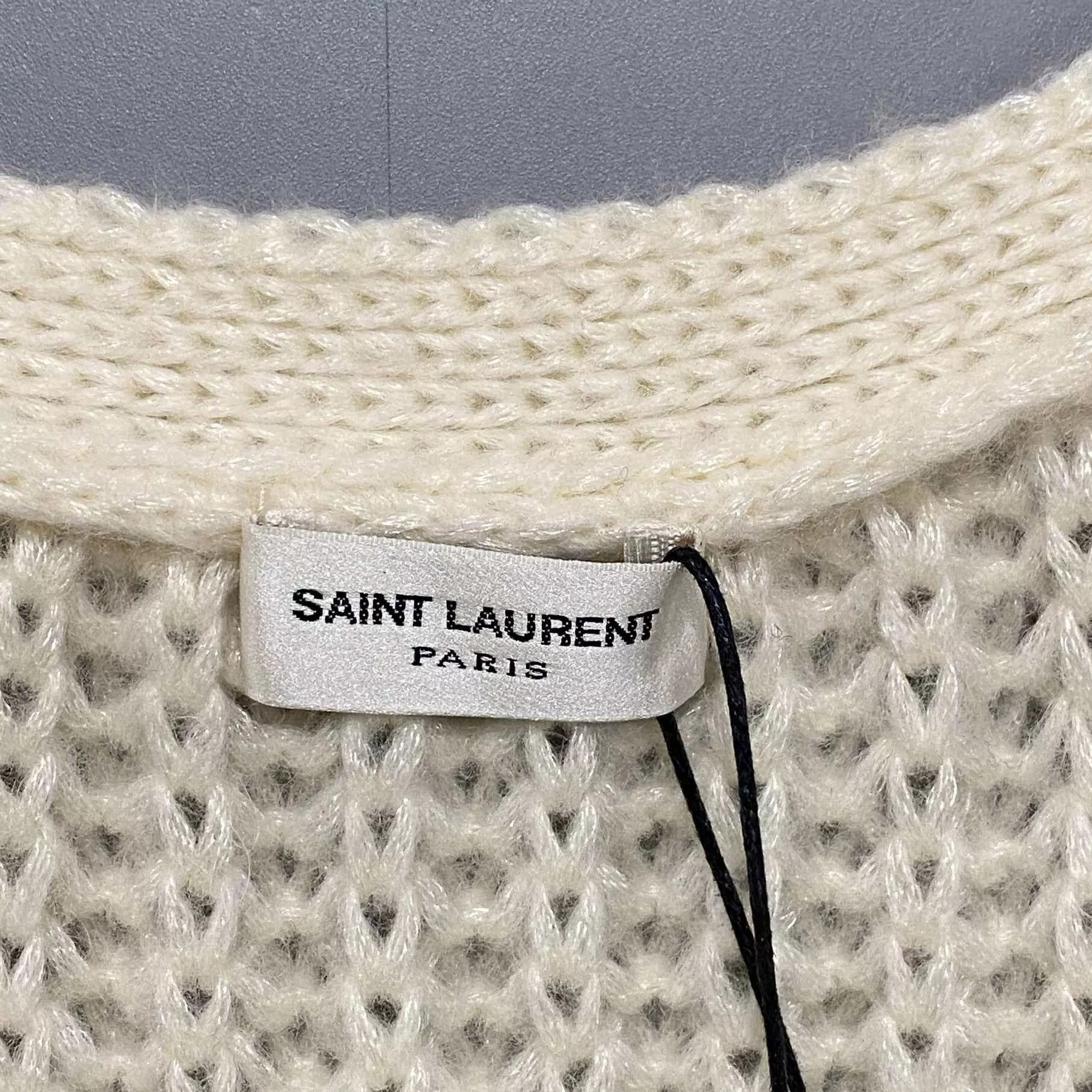 Saint Laurent Paris Saint Laurent White Knit Cardigan M New Size M / US 6-8 / IT 42-44 - 5 Thumbnail