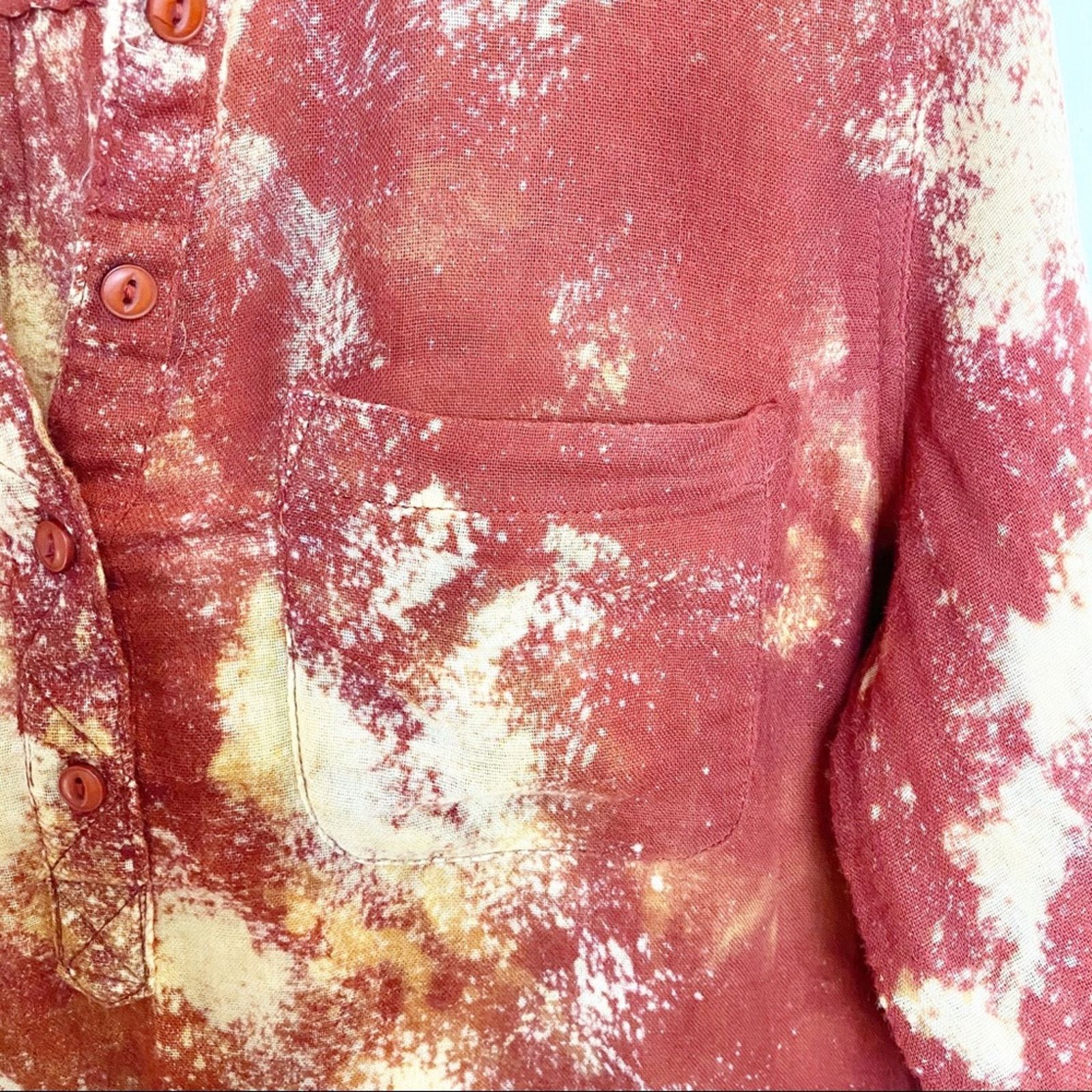 Other Hippie Laundry Bleach Tie Dyed Popover Tunic Size L / US 10 / IT 46 - 3 Thumbnail