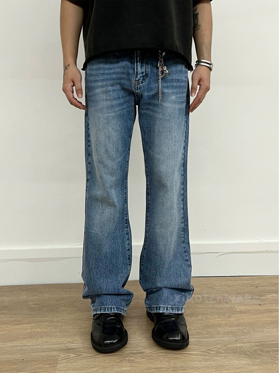 washed faded yuppie bootcut flared jeans