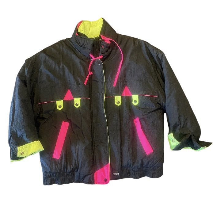 Designer Vintage 1980’s Apres Neon Windbreaker Jacket Size L / US 10 / IT 46 - 1 Thumbnail
