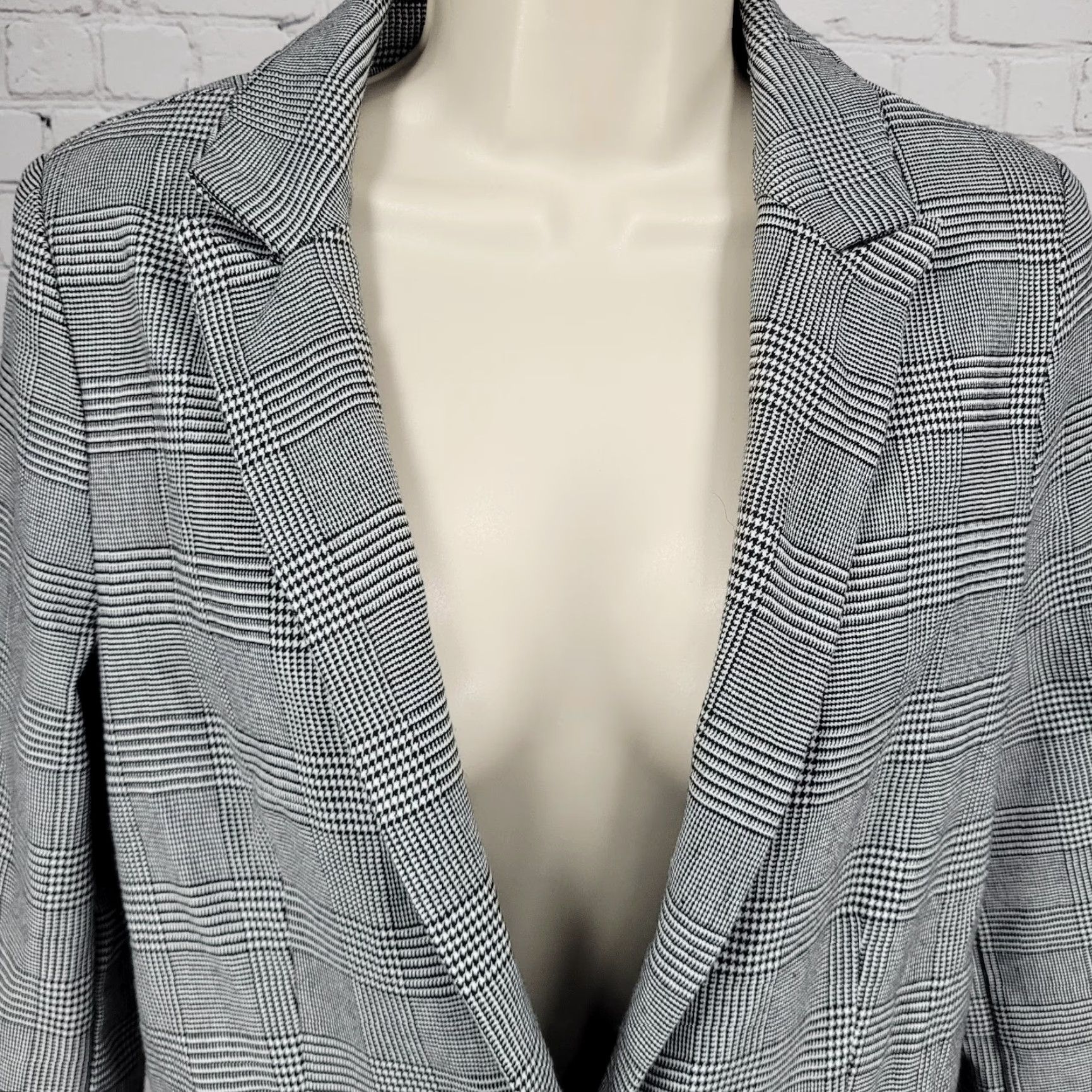 Vintage Elan Blazer Women Small S Black White Check Houndstooth Rhinestone Snap Peak Jacket Size S / US 4 / IT 40 - 7 Thumbnail