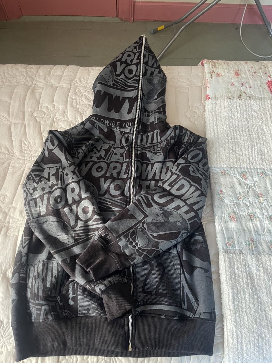 Other WWY BLACK ALL OVER PRINTED FULL ZIP HOODIE Size US M / EU 48-50 / 2 - 2 Thumbnail