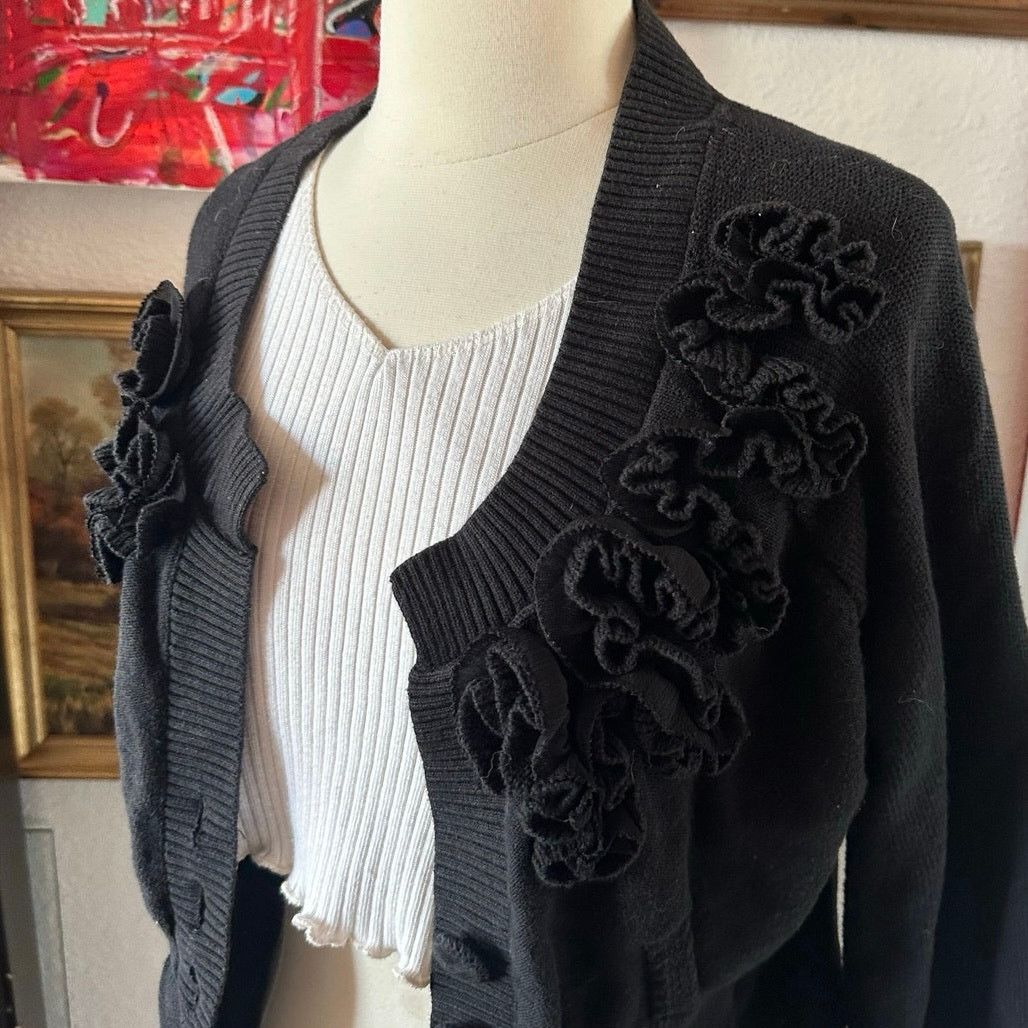 Other dkny jeans black knit cardigan Size XL / US 12-14 / IT 48-50 - 2 Thumbnail