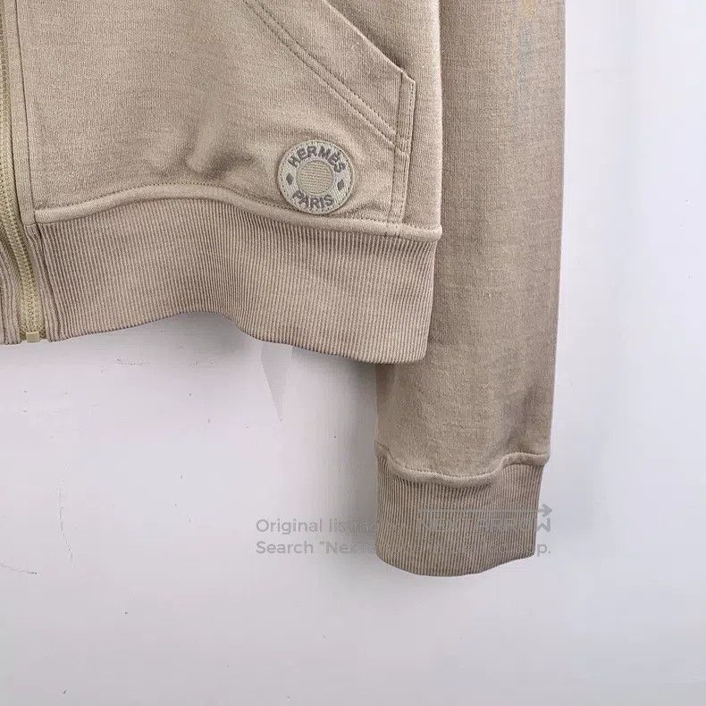 Other Hermes Khaki logo embroidered cotton stand collar zipper l Size M / US 6-8 / IT 42-44 - 4 Thumbnail
