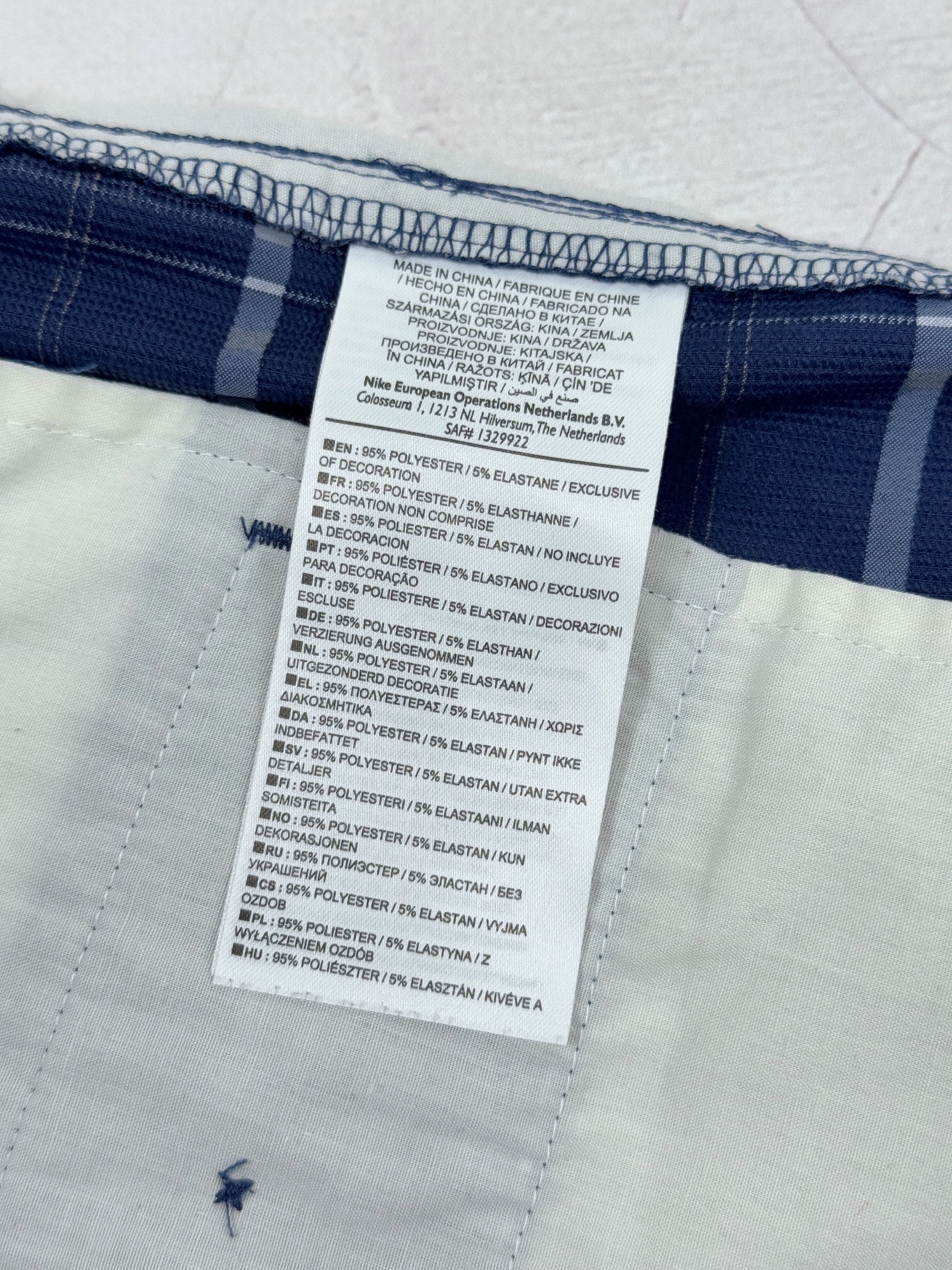 Nike × Vintage Nike Golf Shorts Swoosh Logo Navy Blue & Check Size US 34 / EU 50 - 15 Thumbnail