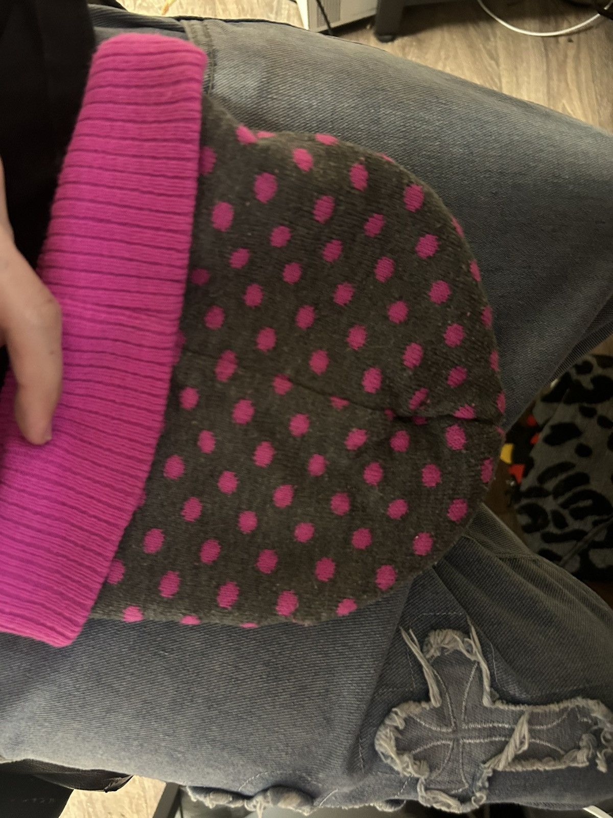 Other pink and grey pokadot hello kitty beanie Size ONE SIZE - 2 Thumbnail