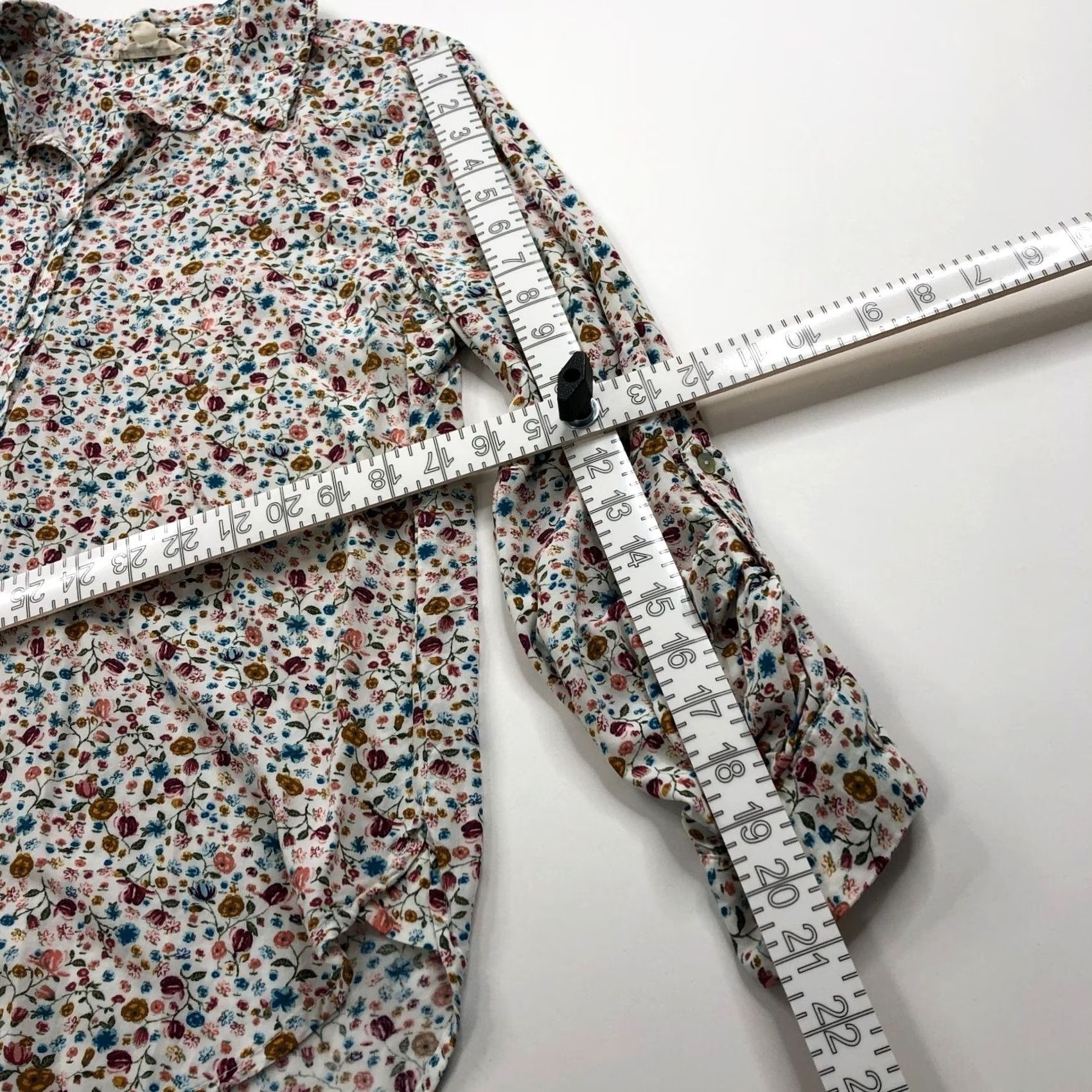 Anthropologie VINTAGE Jane And Delancey Anthropologie LG All Over Print Button LS Shirt High Low Rayon Size L / US 10 / IT 46 - 5 Thumbnail
