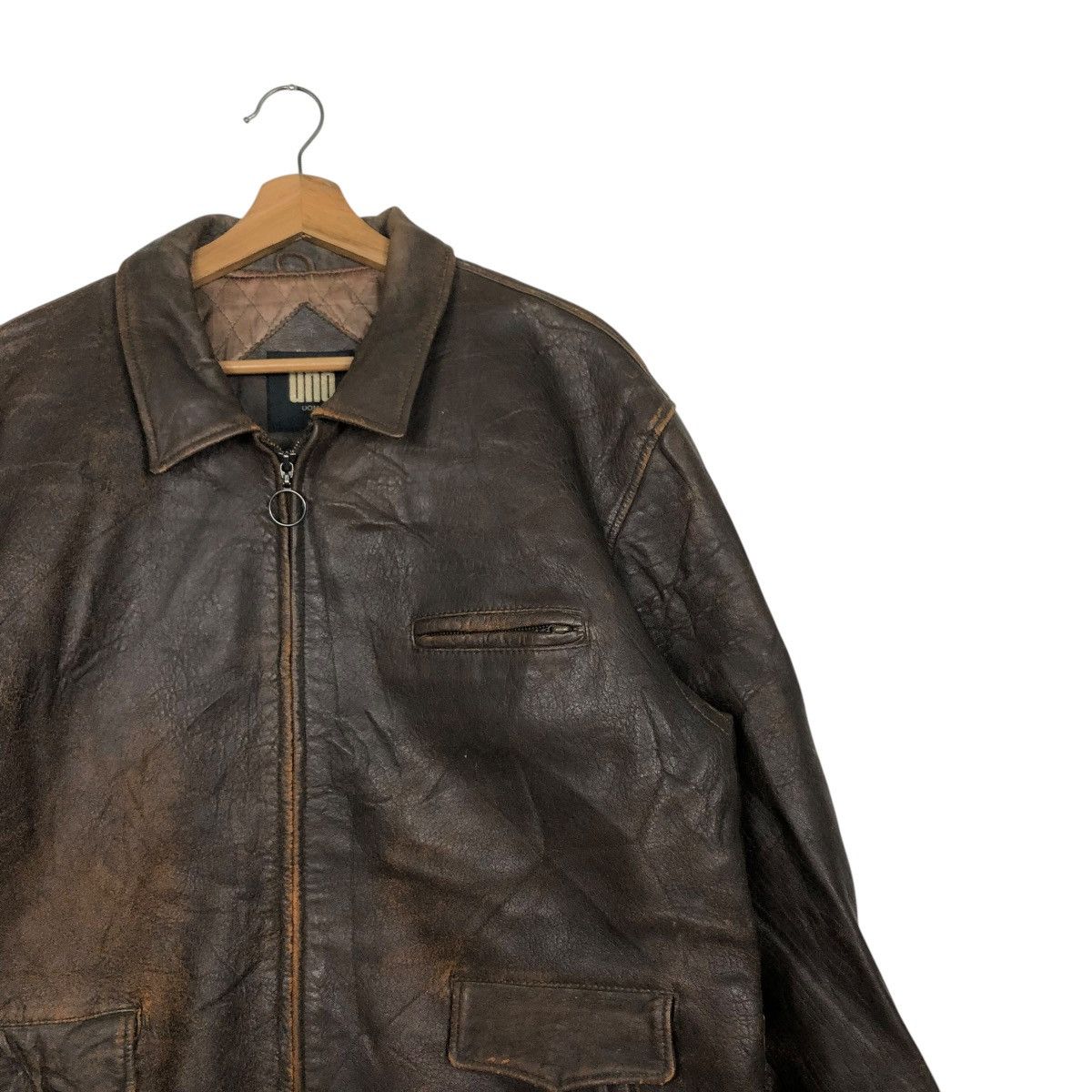 Japanese Brand 🔥VINTAGE LEATHER JACKET BIKER UNO UOMO ISSEY MIYAKE Size US L / EU 52-54 / 3 - 8 Thumbnail