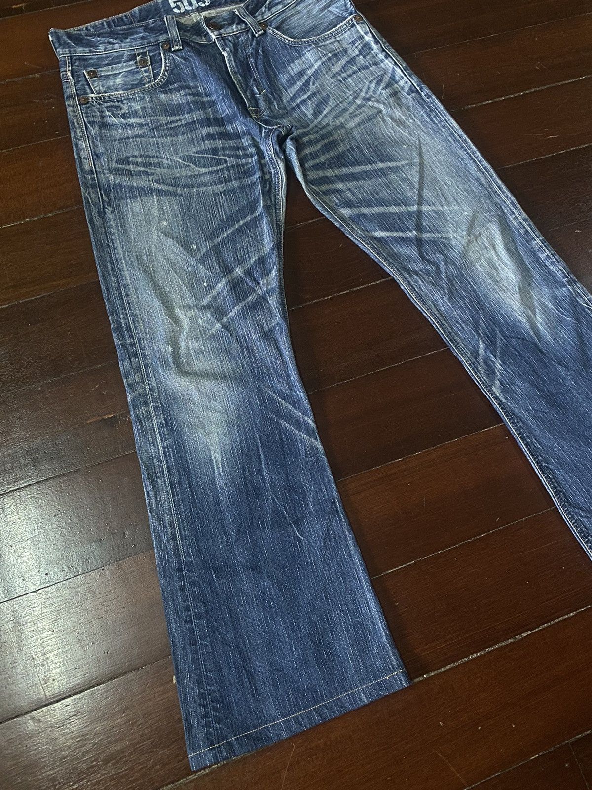 If Six Was Nine EDWIN 503 BLUE TRIP FLARE BOOTCUT DENIM Size US 36 / EU 52 - 5 Thumbnail