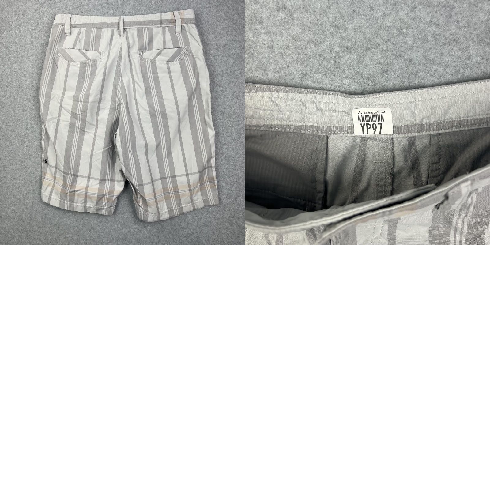Lululemon Lululemon Shorts Mens 32 Gray White Striped Casual Golf Lightweight Chino Size US 32 / EU 48 - 9 Thumbnail