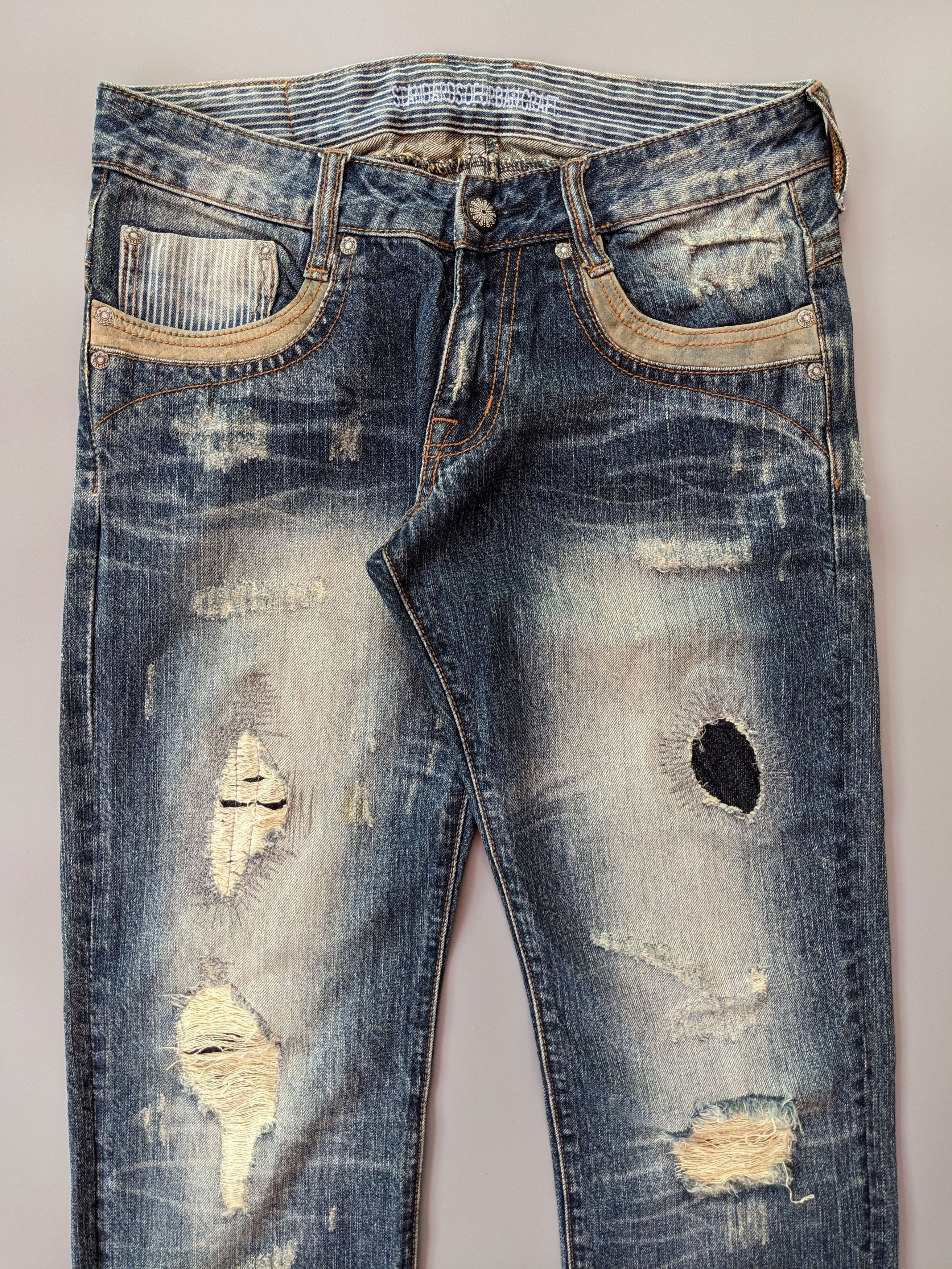 Hedi Slimane Japanese brand like Hedi Slimane faded boro jeans Size US 31 - 3 Thumbnail