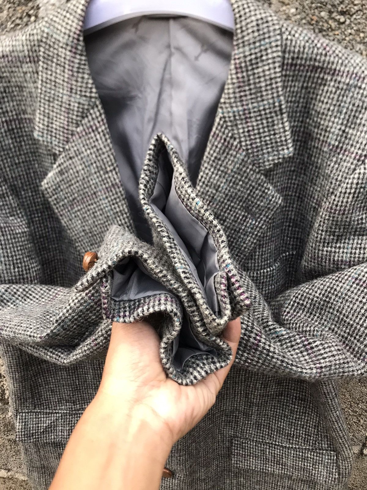 Harris Tweed ⚡️Vintage Ginza Harris Tweed Wool Button Coat Size 52R - 7 Thumbnail