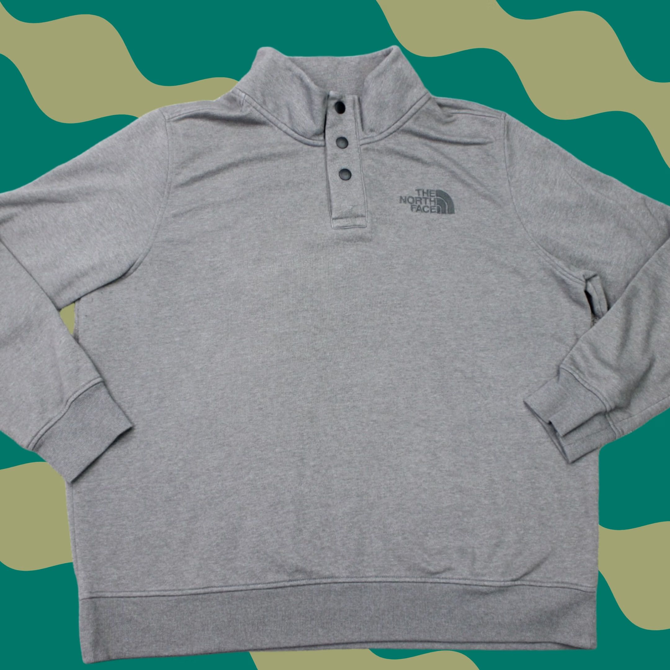 The North Face The North Face Sweatshirt Mens 2XL Gray Long Sleeve 1/4 Snap Fleece Pullover NNF Mock Neck Sweatshirt Mens 2XL Gray Size US XXL / EU 58 / 5 - 1 Thumbnail