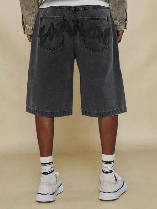 Jean Washed Denim Jeans Drip Drill Shorts Jorts Size US 32 / EU 48 - 1 Thumbnail