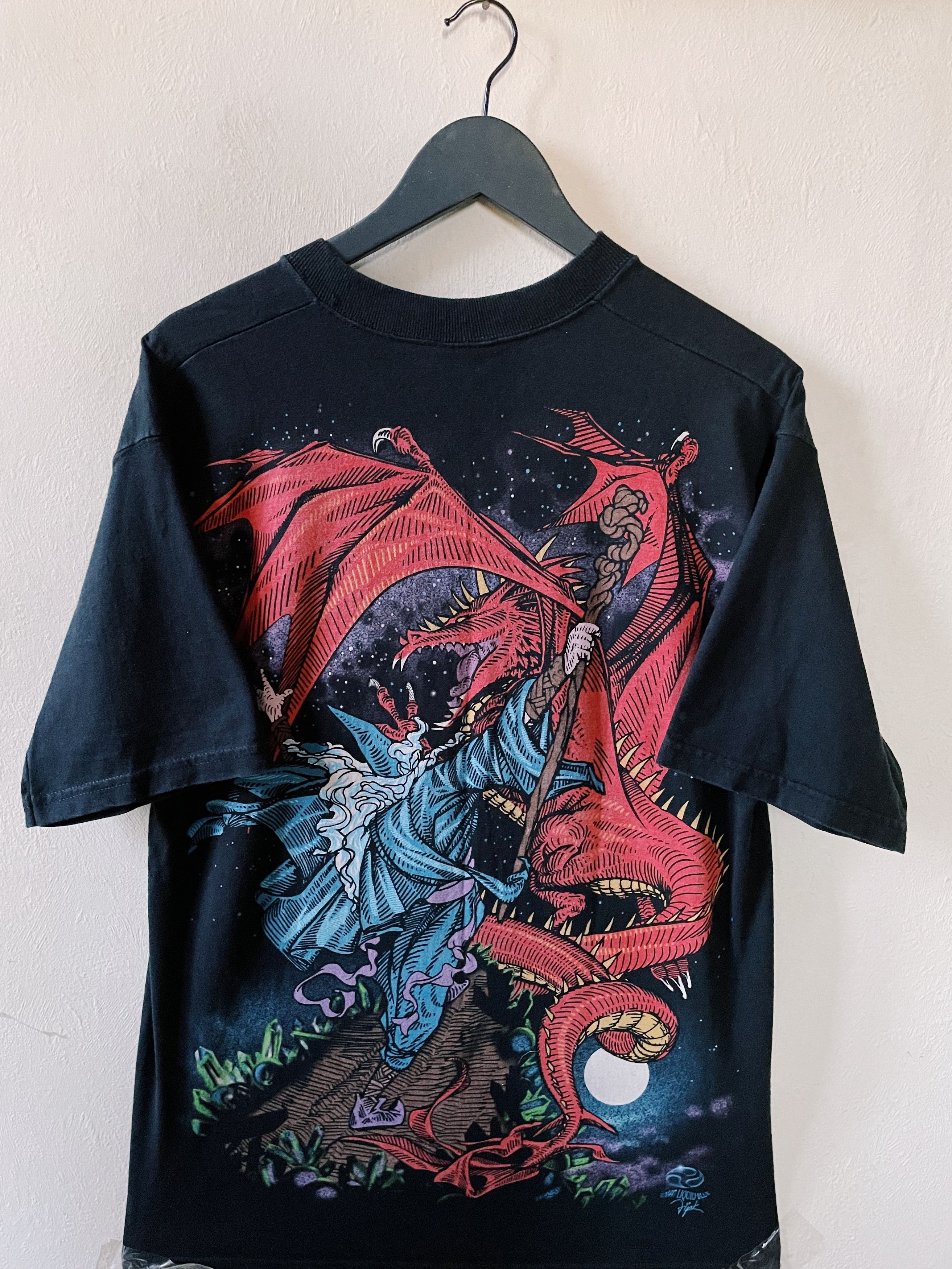 Liquid Blue Vintage Liquid Blue Wizard & Dragon Double Sided T-shirt Size US L / EU 52-54 / 3 - 2 Thumbnail