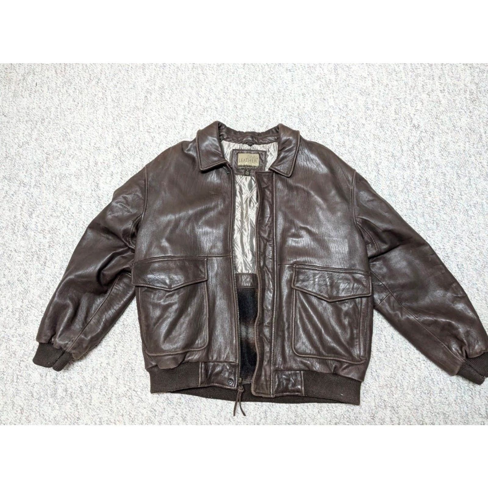 Vintage VINTAGE CABELA'S Leather BOMBER Jacket Mens L Brown Lambskin Butter-Soft Size US L / EU 52-54 / 3 - 3 Thumbnail