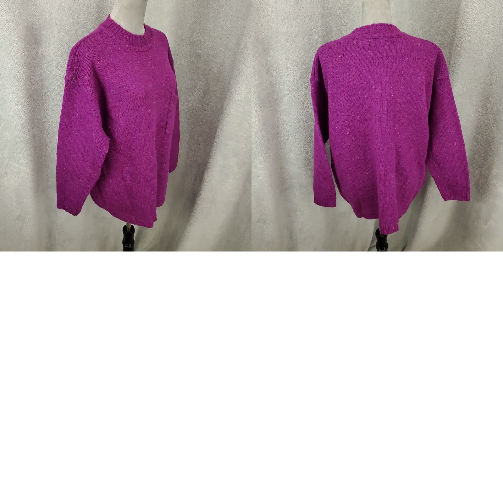 Vintage Laura Peterson Sweater Womens XL Purple Tight-Knit Long Sleeve Casual Pullover 80s 90s Classic Size XL / US 12-14 / IT 48-50 - 8 Thumbnail