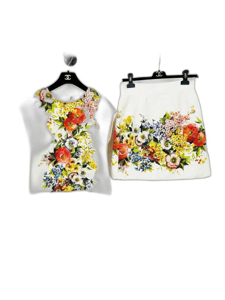 Dolce & Gabbana Floral Top and Skirt Set Size M / US 6-8 / IT 42-44 - 1 Thumbnail