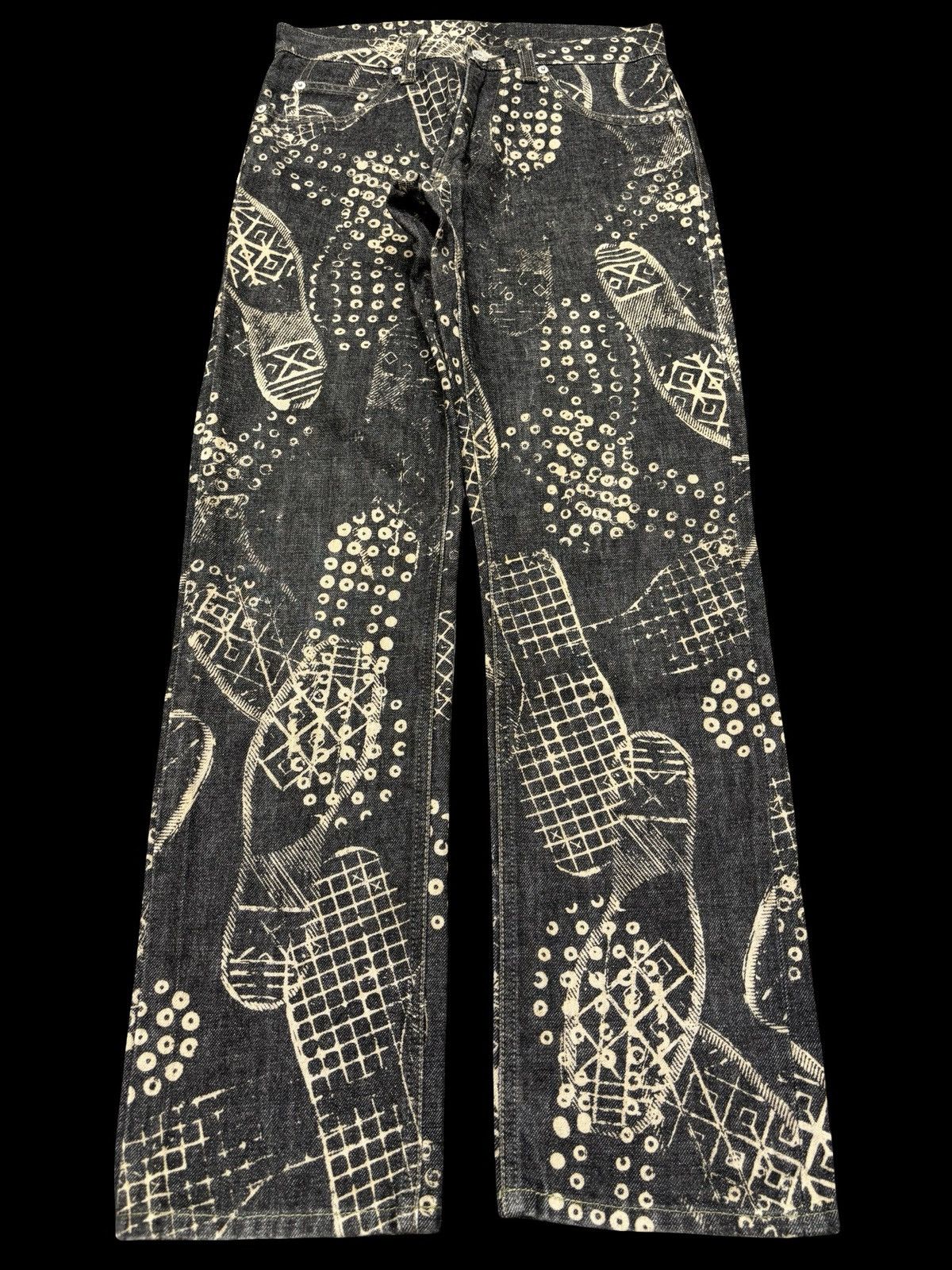 Japanese Brand 💥Very Rare💥Vtg Johnbull Boot Stomp Full Print Denim F670 Size US 28 / EU 44 - 1 Thumbnail