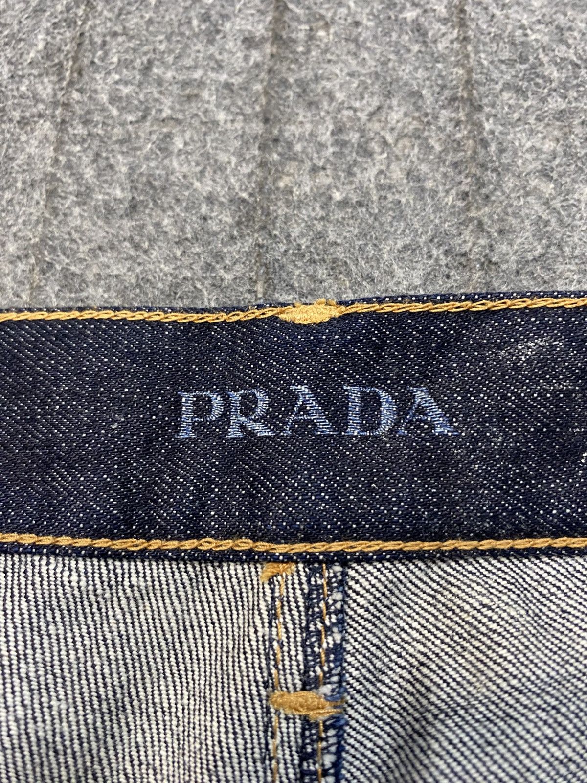 Prada Prada Italy Nylon Black Panel Selvedge Indigo Denim Jeans Size US 29 - 13 Thumbnail
