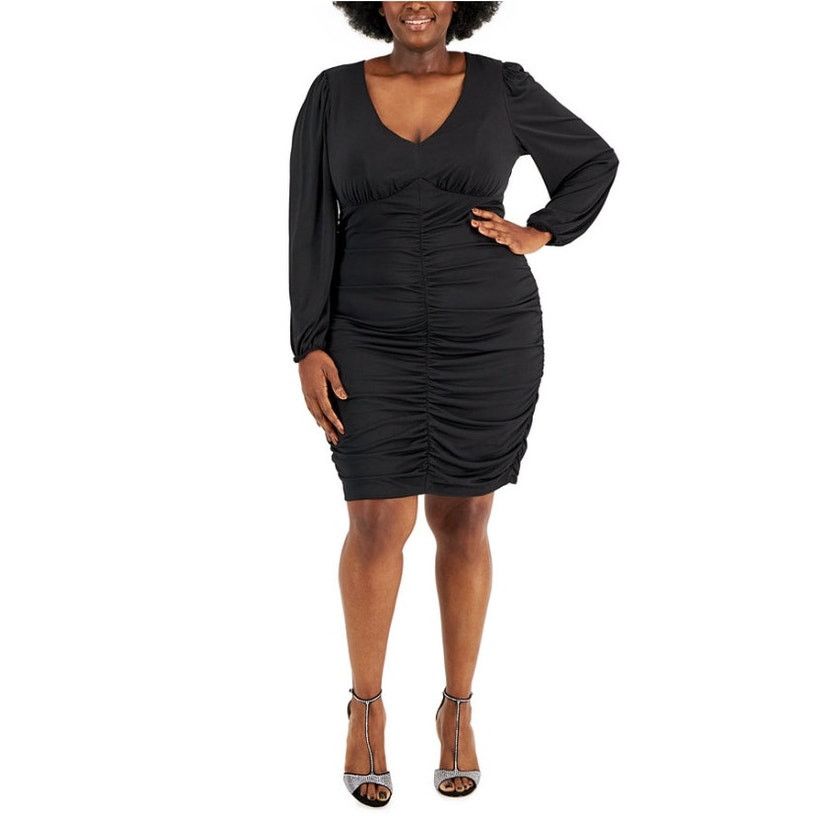 Other EMERALD SQUARE Women's Plus Size 24W Ruched Bodycon Dress Size 4XL / US 24-26 - 1 Thumbnail