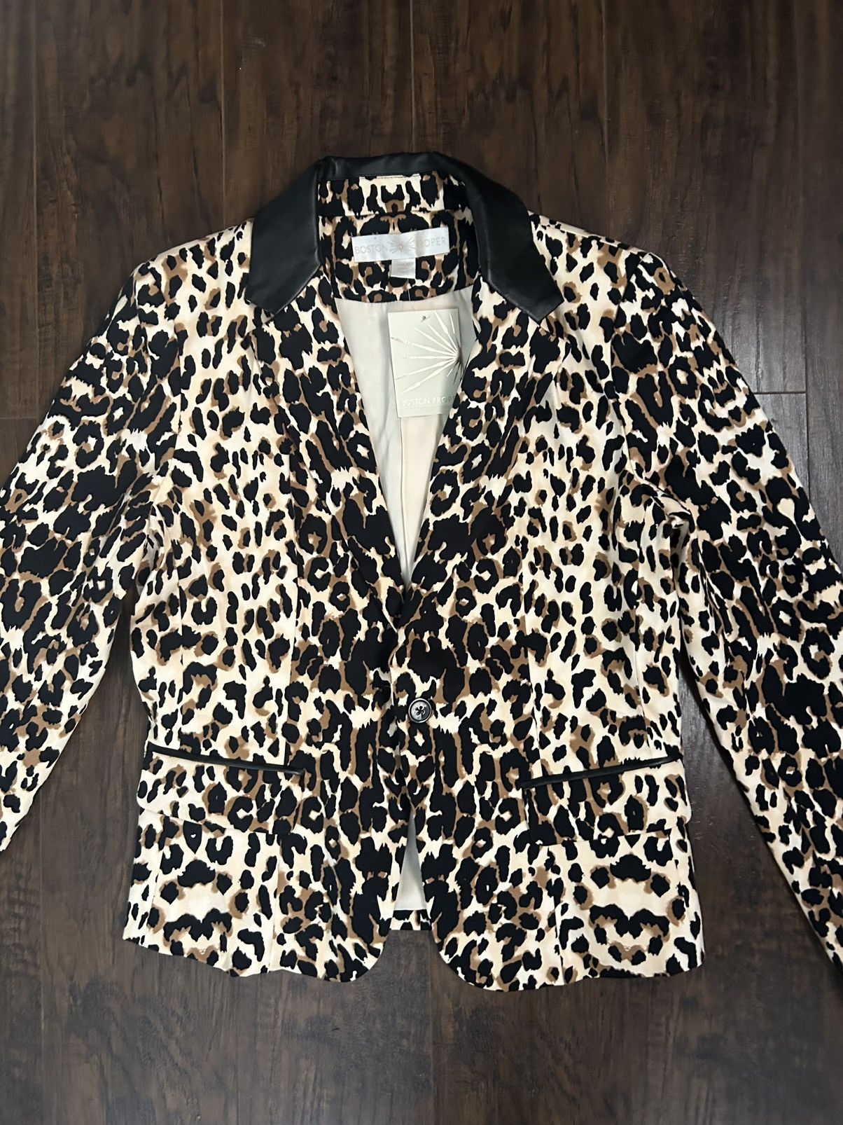Boston Proper Boston Proper Leopard Print Blazer Size L / US 10 / IT 46 - 2 Thumbnail
