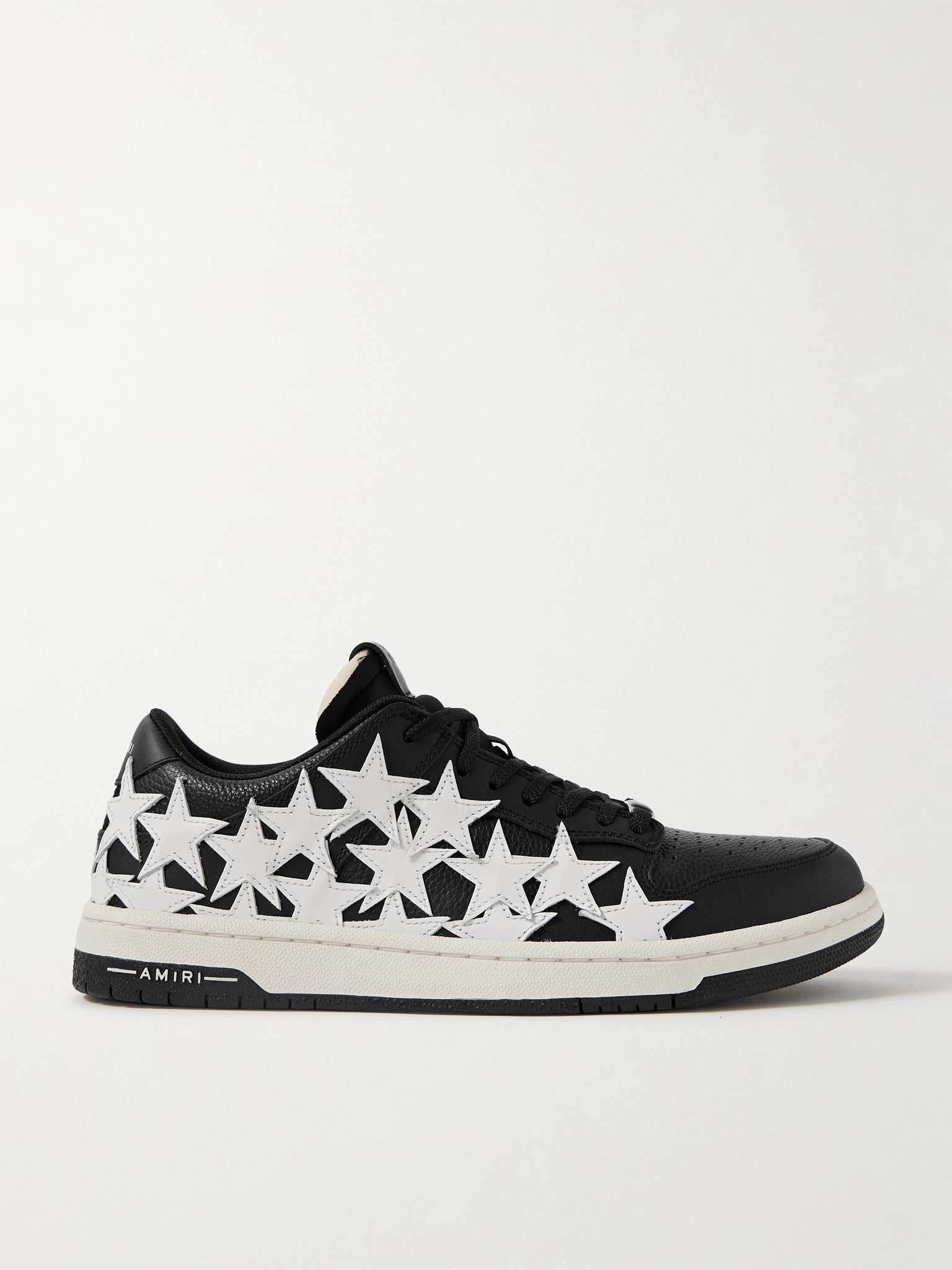 Amiri o1s1wg110325 Stars Low Appliquéd Sneakers in Black/White Size US 9 / EU 42 - 1 Thumbnail