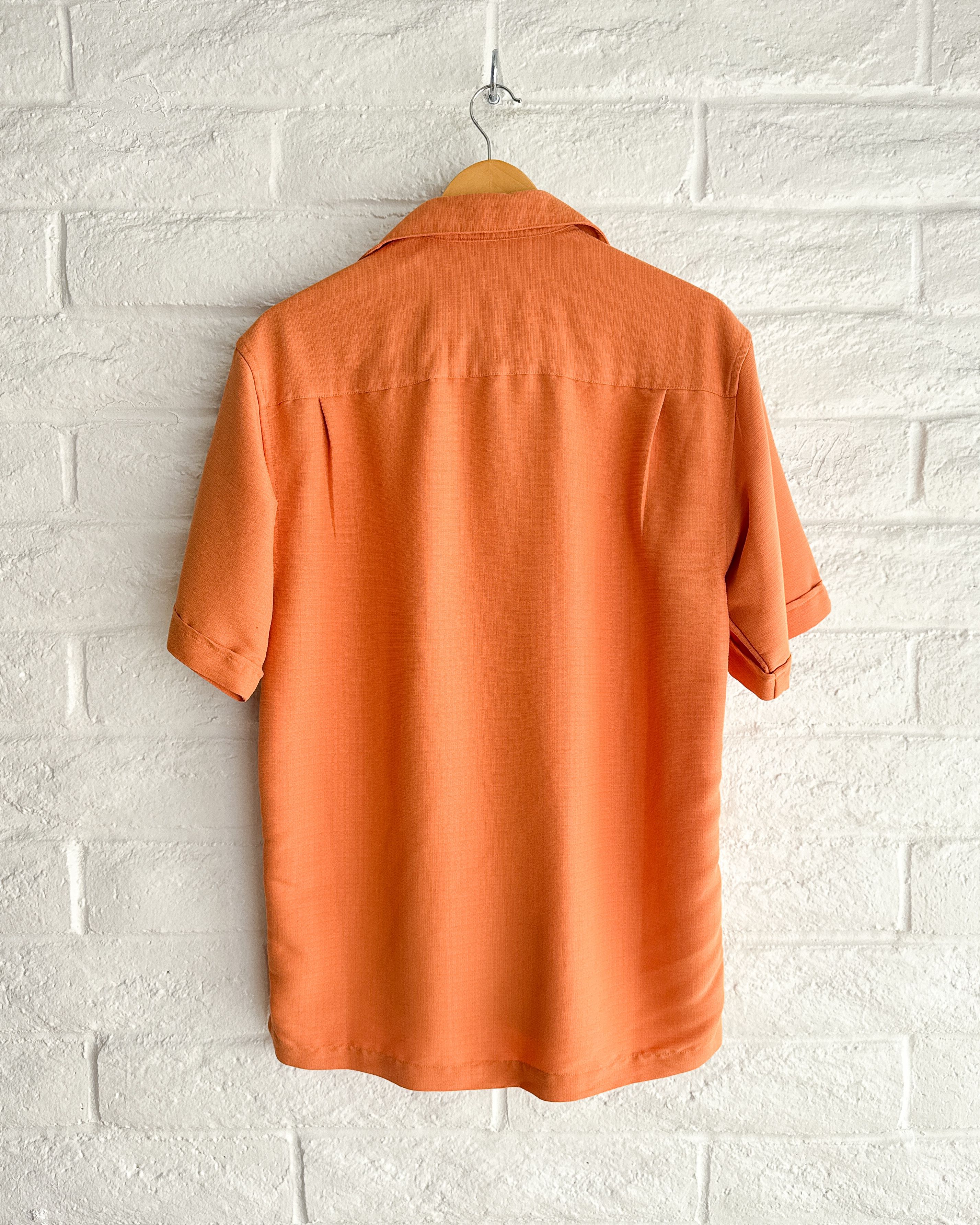 Cubavera Cubavera Short Sleeve Shirt Orange Men's S Embroidered Pleat Size US S / EU 44-46 / 1 - 6 Thumbnail