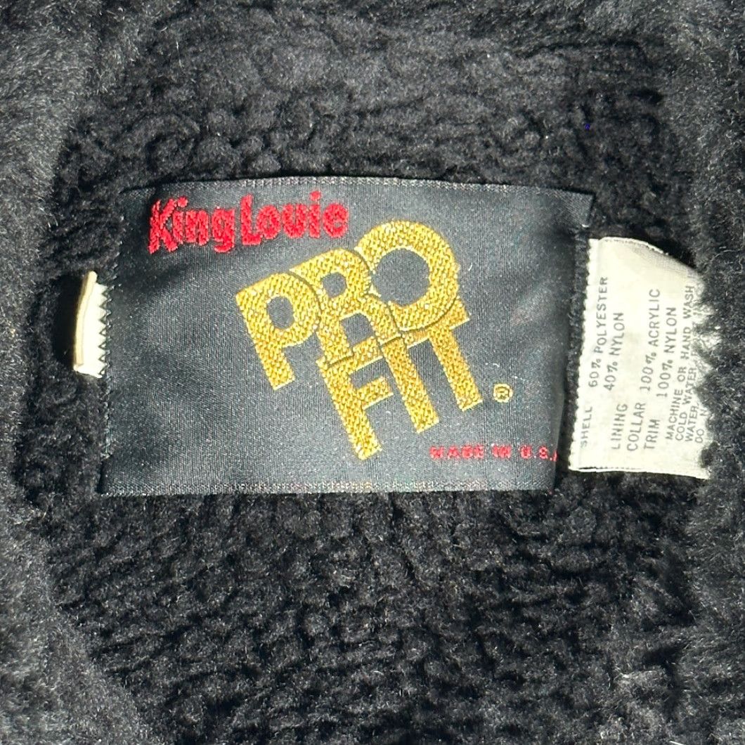 Vintage VINTAGE King Louie Jacket Bomber Adult LARGE Black Sherpa Fur Collar USA 80s Jacket Size US L / EU 52-54 / 3 - 5 Thumbnail