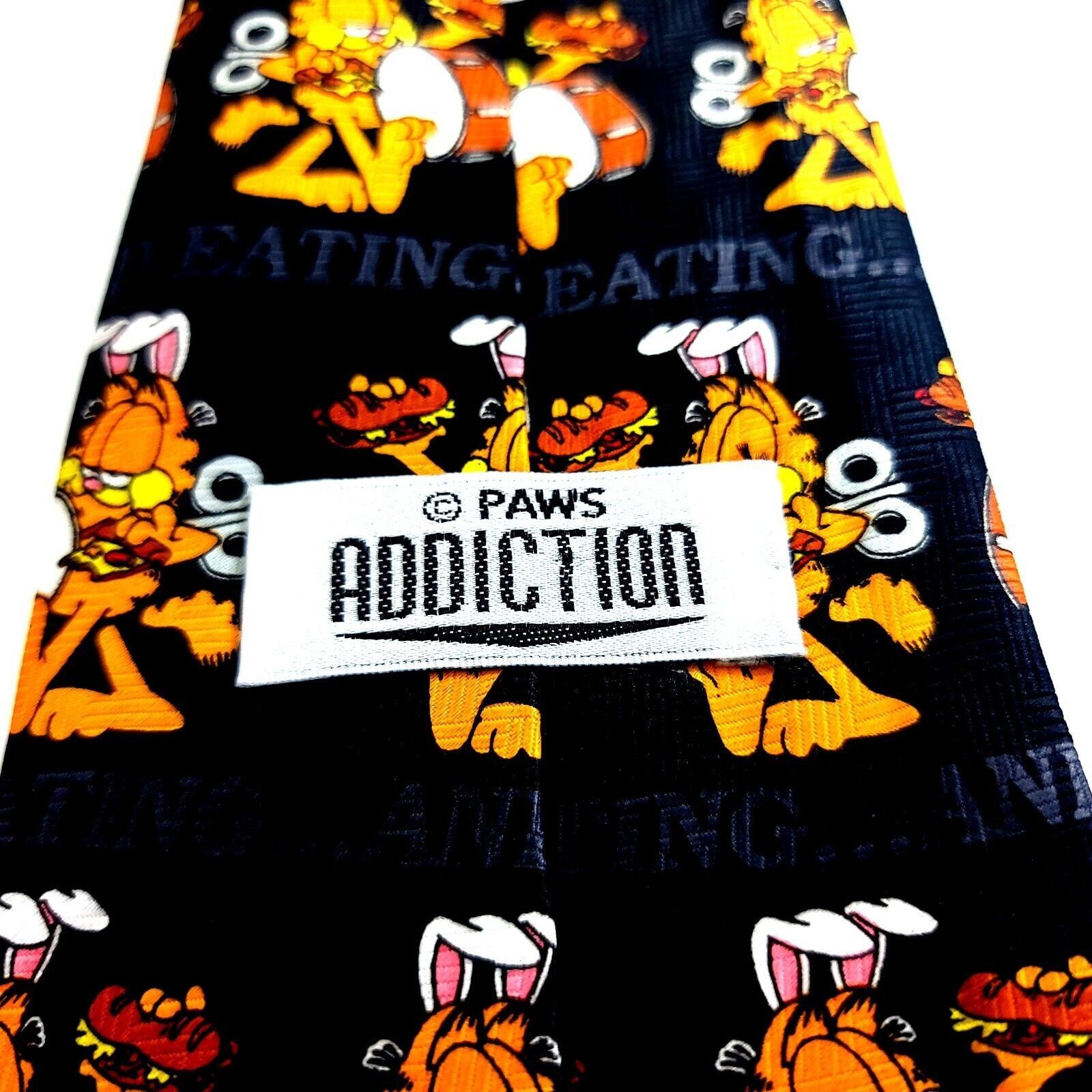 Designer Paws Addiction Black Garfield Black Wide Tie Size ONE SIZE - 3 Thumbnail