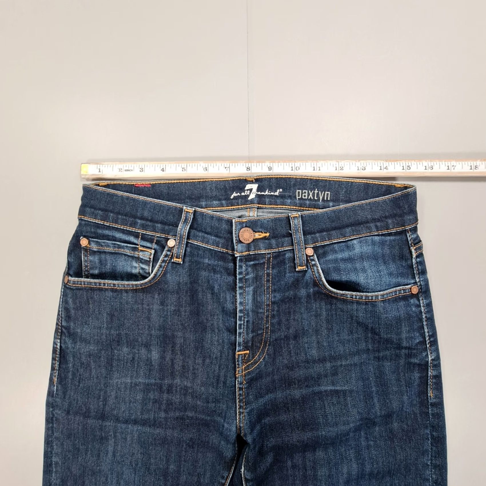 7 For All Mankind 7 For All Mankind Jeans Mens 30 Blue W30 L30 Paxtyn Tapered Slim Denim Ripped Size US 30 / EU 46 - 5 Thumbnail