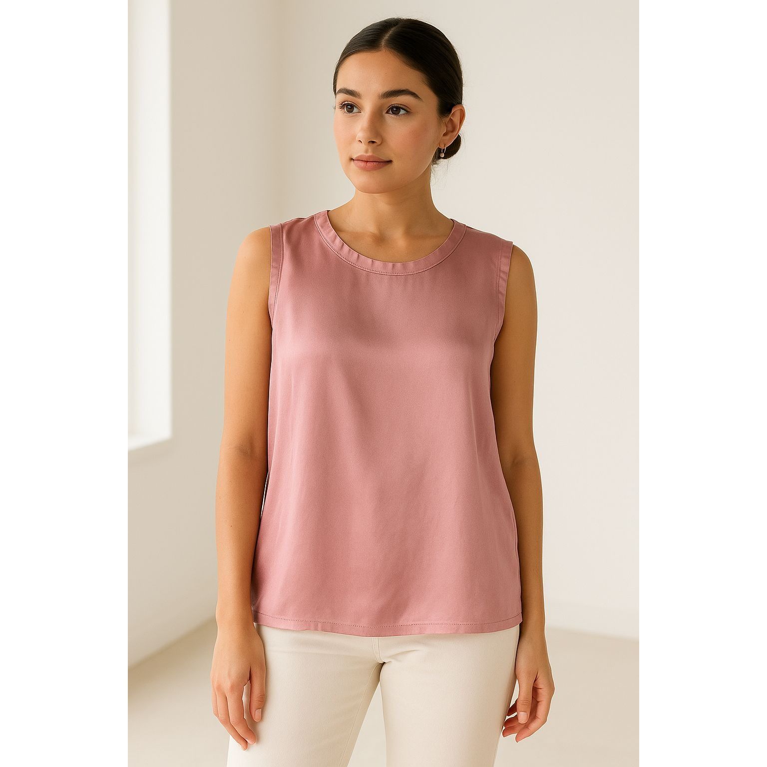 Other Mulberry Silk Woman Pink Tank Top Size Small Minimalist Sati Size S / US 4 / IT 40 - 1 Thumbnail