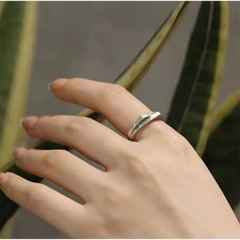 Jewelry × Vintage Vintage Double Layered Carved Mountain Geometric Open Ring Size ONE SIZE - 2 Thumbnail