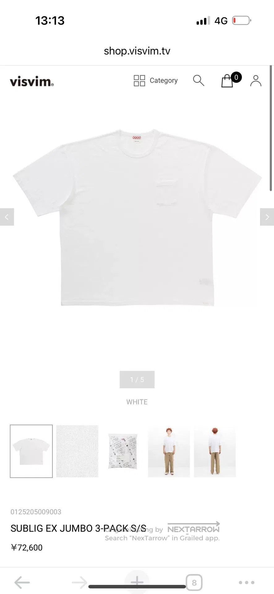 Visvim visvim jumbo short sleeve t. Size US L / EU 52-54 / 3 - 5 Thumbnail