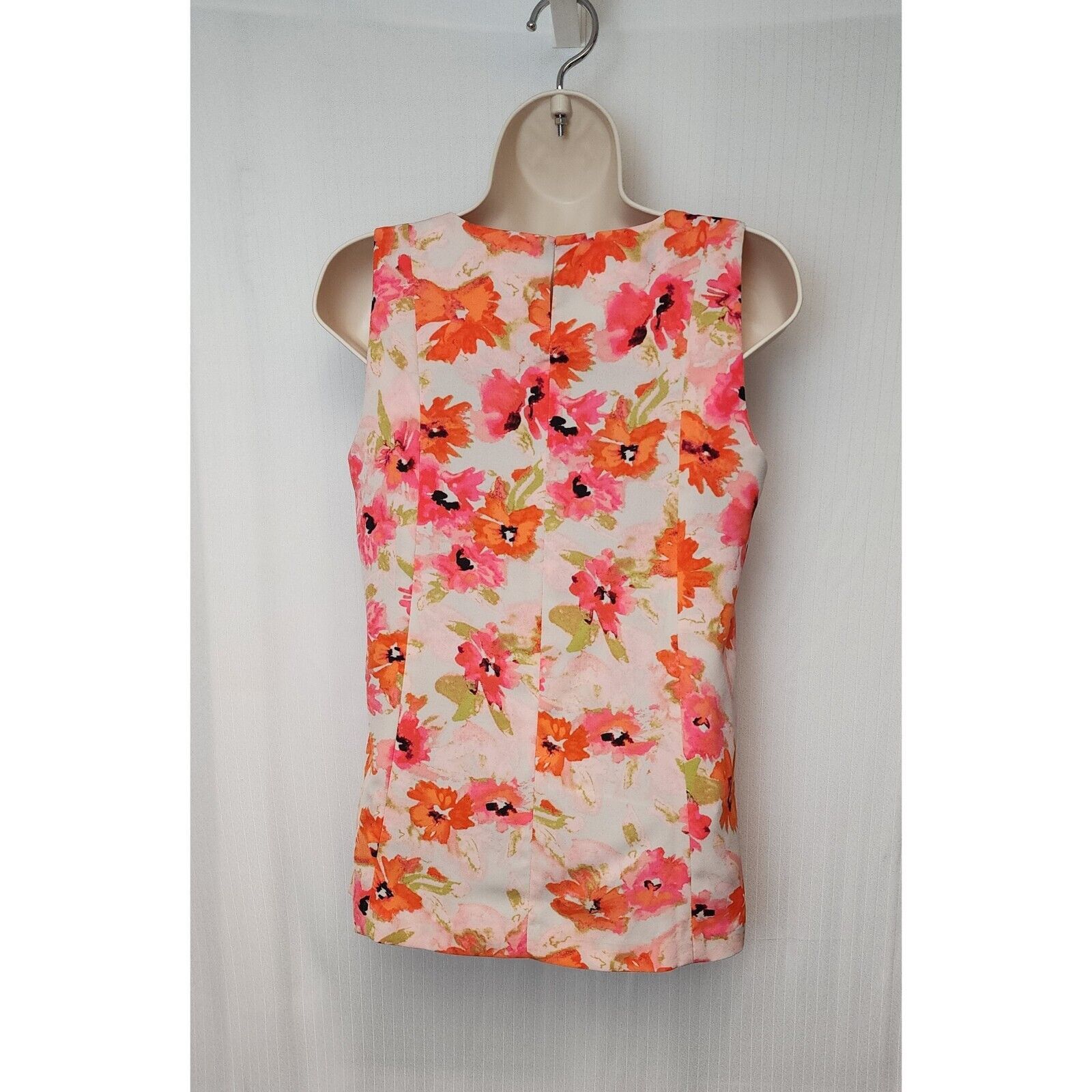 Ann Taylor ANN TAYLOR LOFT Bright Floral Blouse XXS Poppy Keyhole Close Size XXS / US 00 / IT 34 - 6 Thumbnail
