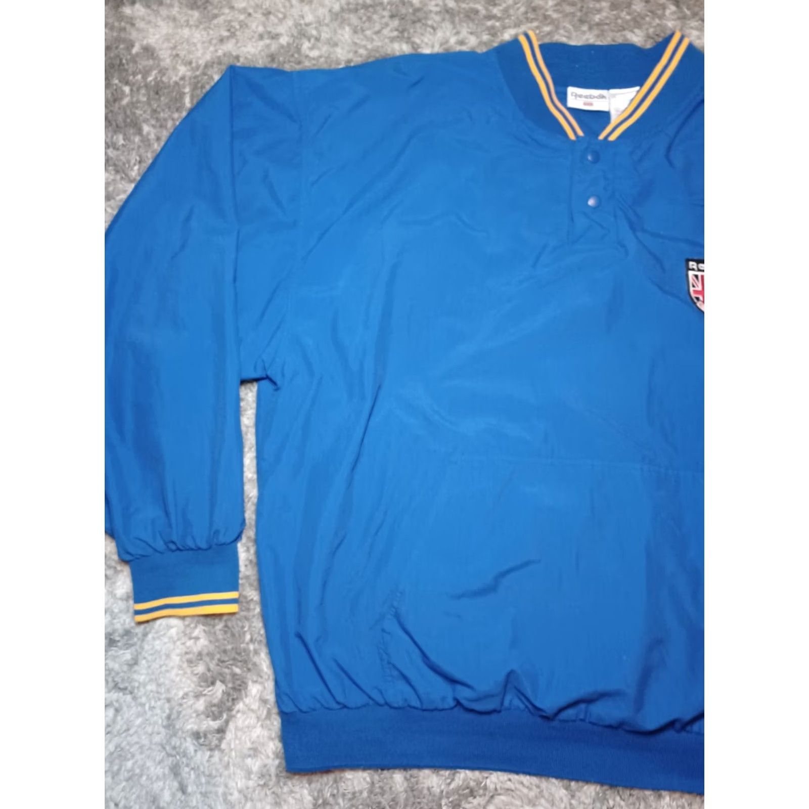 Reebok VINTAGE Reebok Windbreaker Jacket Mens XL Blue Snap Button Pullover 90s 80s Lightweight Pockets Regular Size US XL / EU 56 / 4 - 3 Thumbnail