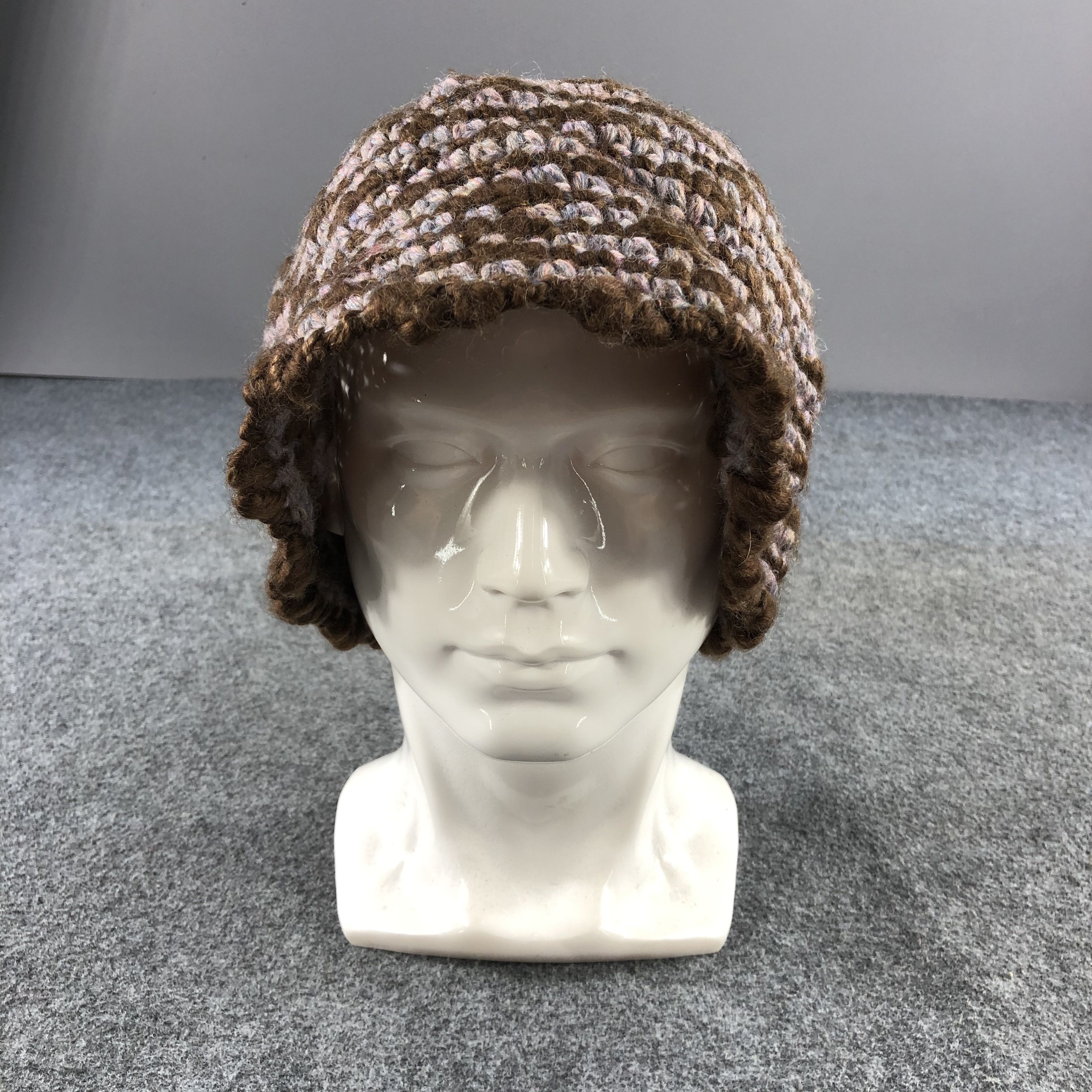 Vintage Knit Crochet Hat Beanie Bucket Hat Snowcap Snow Hat B476 Size ONE SIZE - 1 Thumbnail