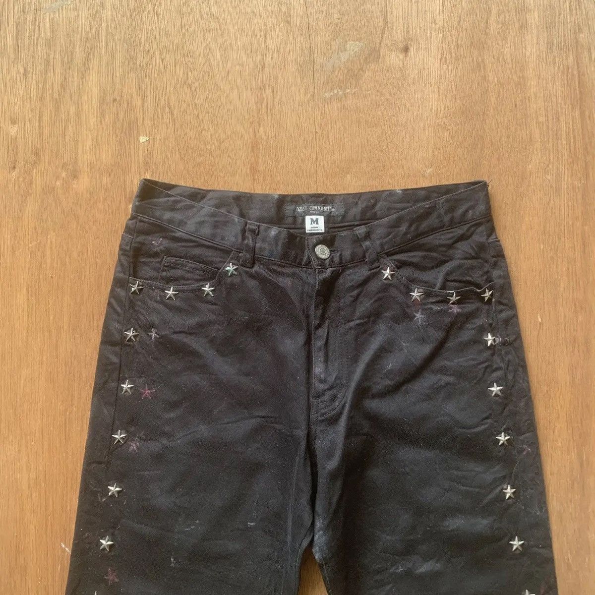 semanticdesign OZONE TOKYO JAPANESE TROUSERS SPIKE STARTS BLACK PANTS Size US 28 / EU 44 - 2 Thumbnail