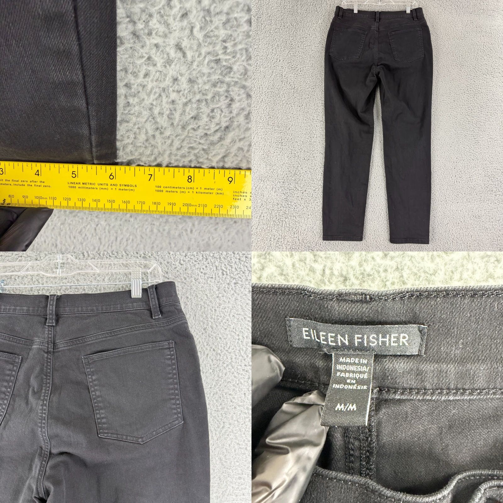 Eileen Fisher Eileen Fisher Jeans Womens Medium Black Straight Leg High-Rise Casual Stretch Size 32" / US 10 / IT 46 - 8 Thumbnail