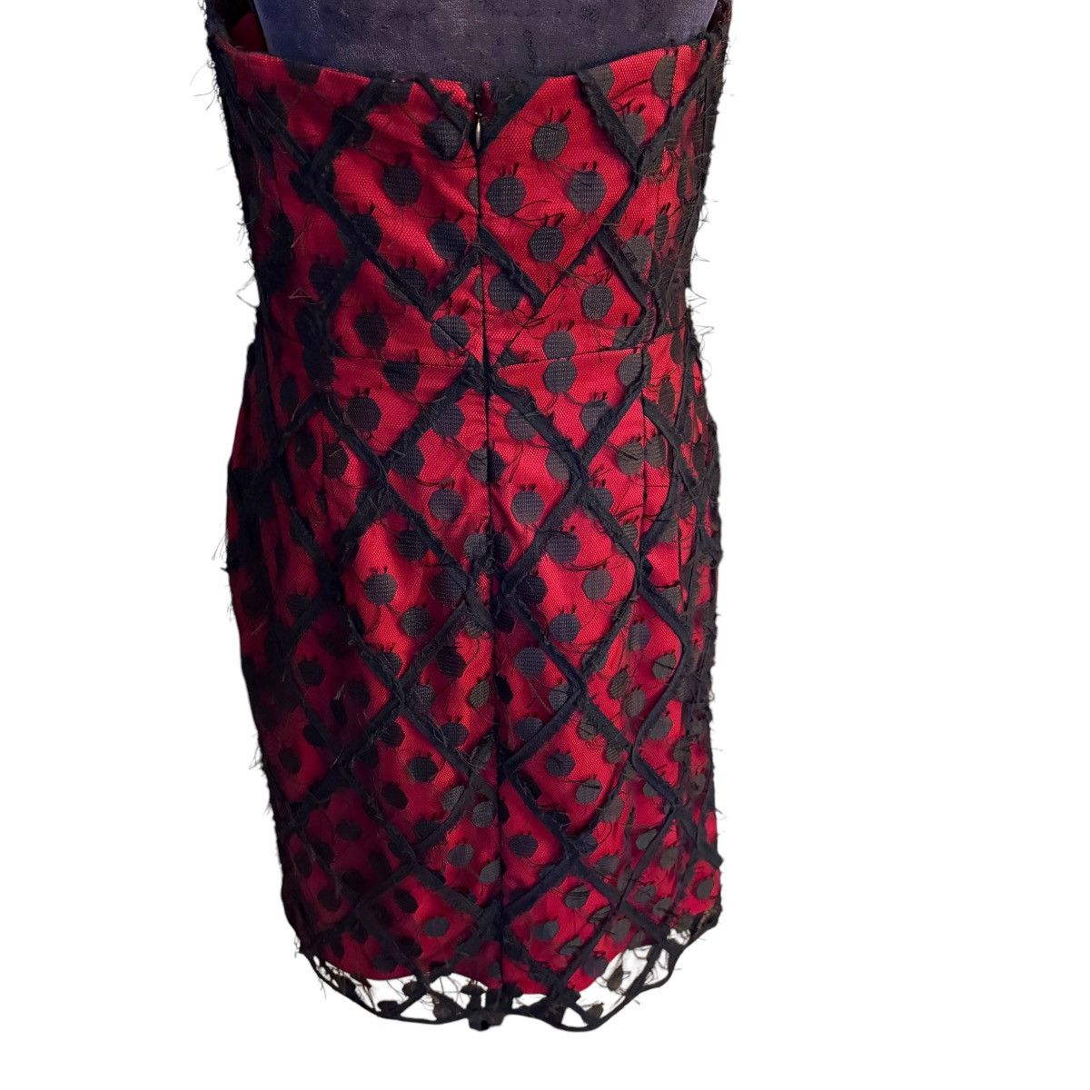 MILLY Milly Alix Red and Black Midi Dress Size 12 Size XL / US 12-14 / IT 48-50 - 4 Thumbnail