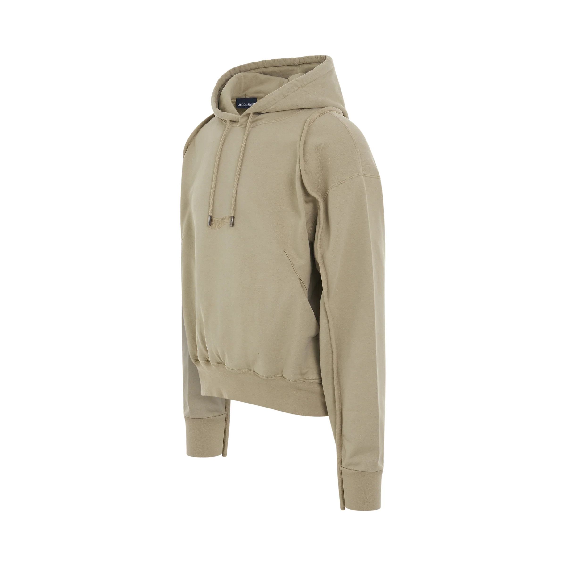 Jacquemus o1mris0824 Clay Logo Hoodie in Beige Size US M / EU 48-50 / 2 - 2 Thumbnail