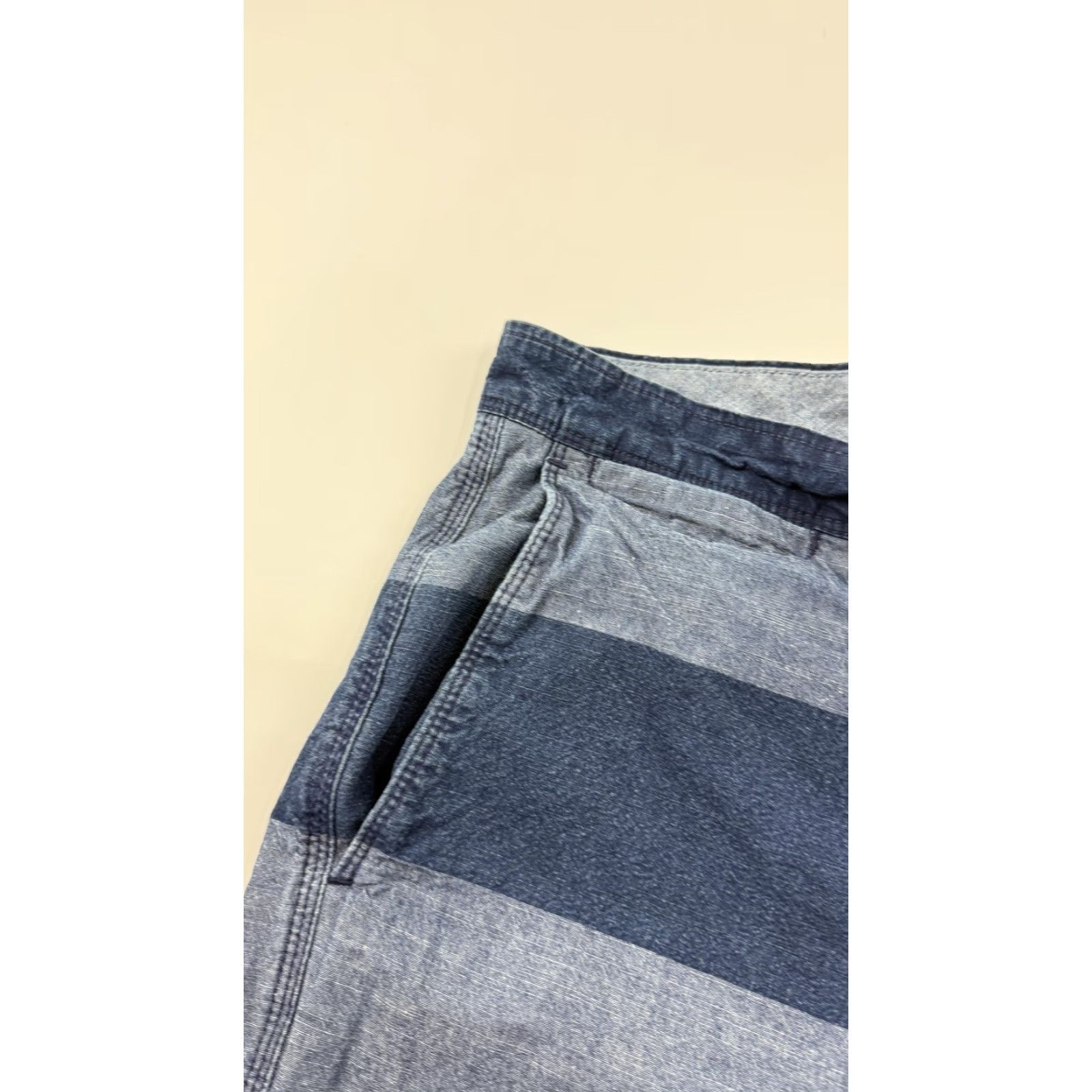 Banana Republic Banana Republic Shorts Mens 35 Blue Striped Chino Aiden Short 9 Inseam Cotton Denim? Size US 35 - 3 Thumbnail